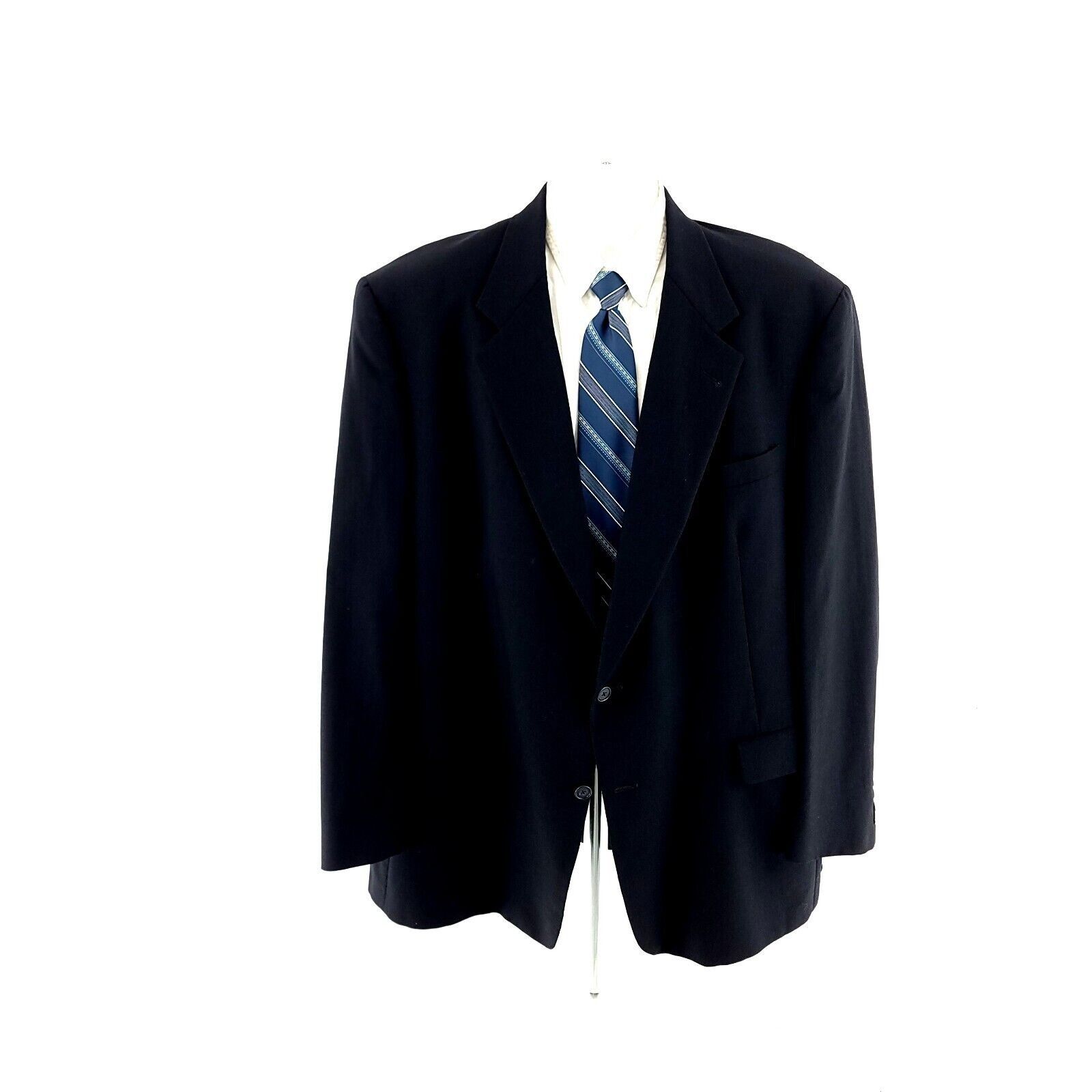 Hart Schaffner Marx Hart Schaffner Marx Wool Blue 2 Button Blazer Suit Jacket 48 Size 48L - 3 Thumbnail