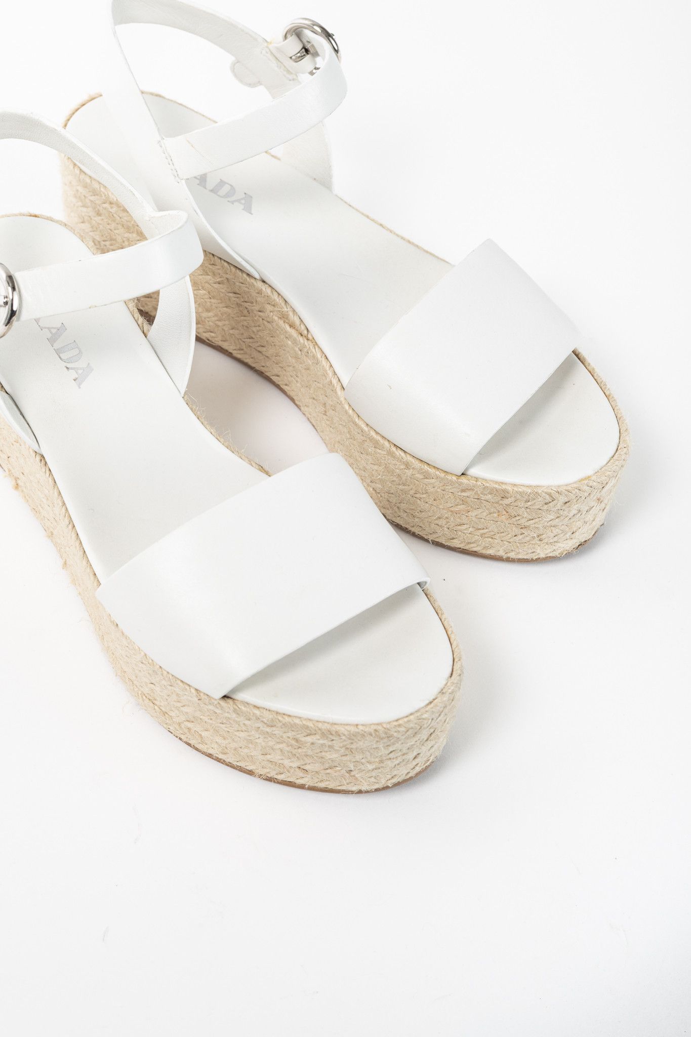 Prada Prada Vitello Montana Leather Espadrille Wedge Sandals Size US 9 / IT 39 - 6 Thumbnail