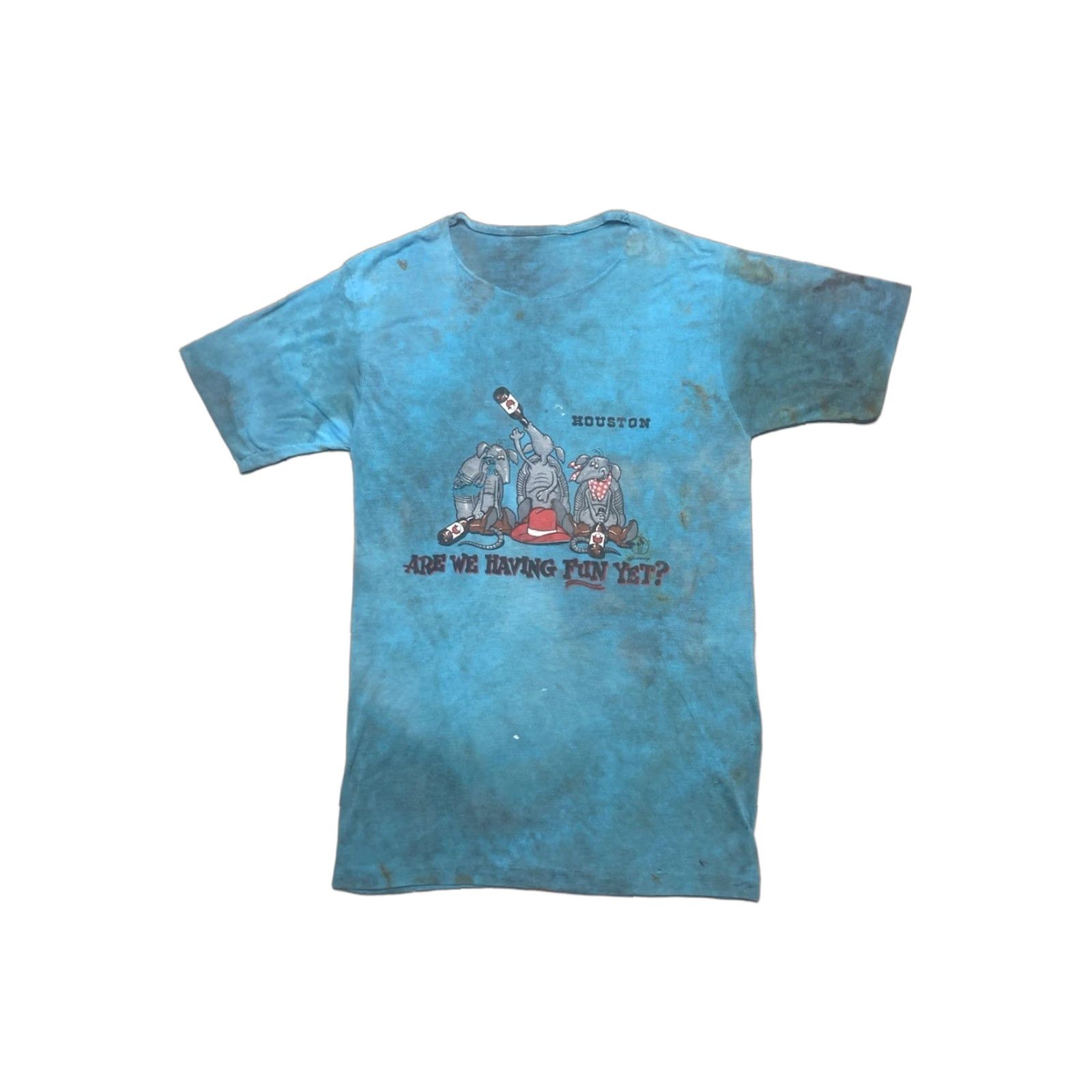 Thrasher VINTAGE 80s T shirt Houston Texas Armadillos Distressed Thrashed Worn Thin Large Mens Blue 80s Shirt Size US L / EU 52-54 / 3 - 1 Thumbnail