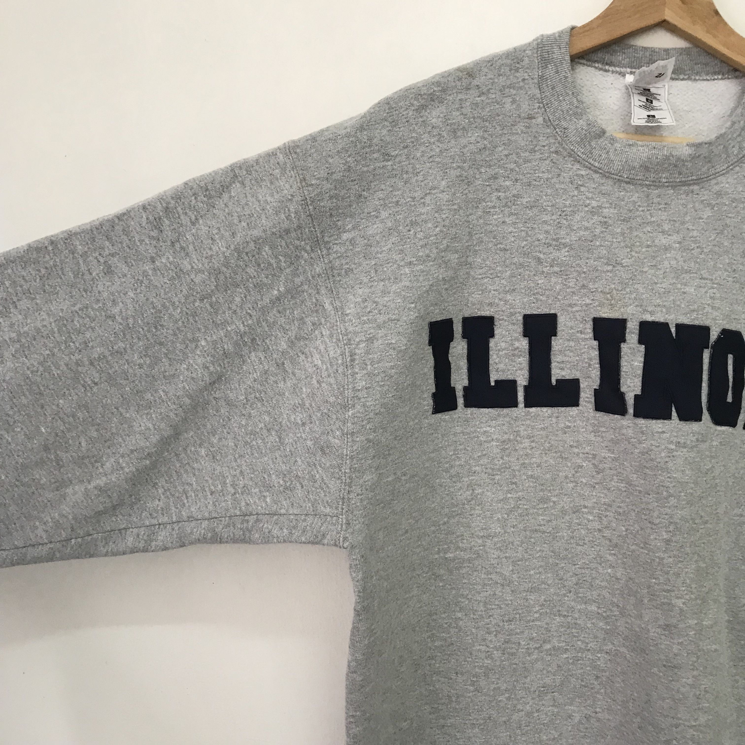 Vintage Vintage University Illinois Gray Sweatshirt - 453 Size US L / EU 52-54 / 3 - 4 Thumbnail