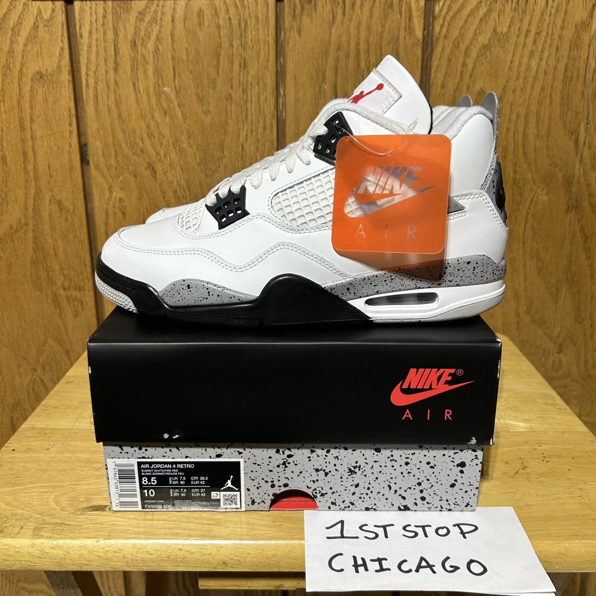Nike Air Jordan 4 Retro OG White Cement 2025 Mens 8.5 FV5029-100 Size US 8.5 / EU 41-42 - 3 Thumbnail