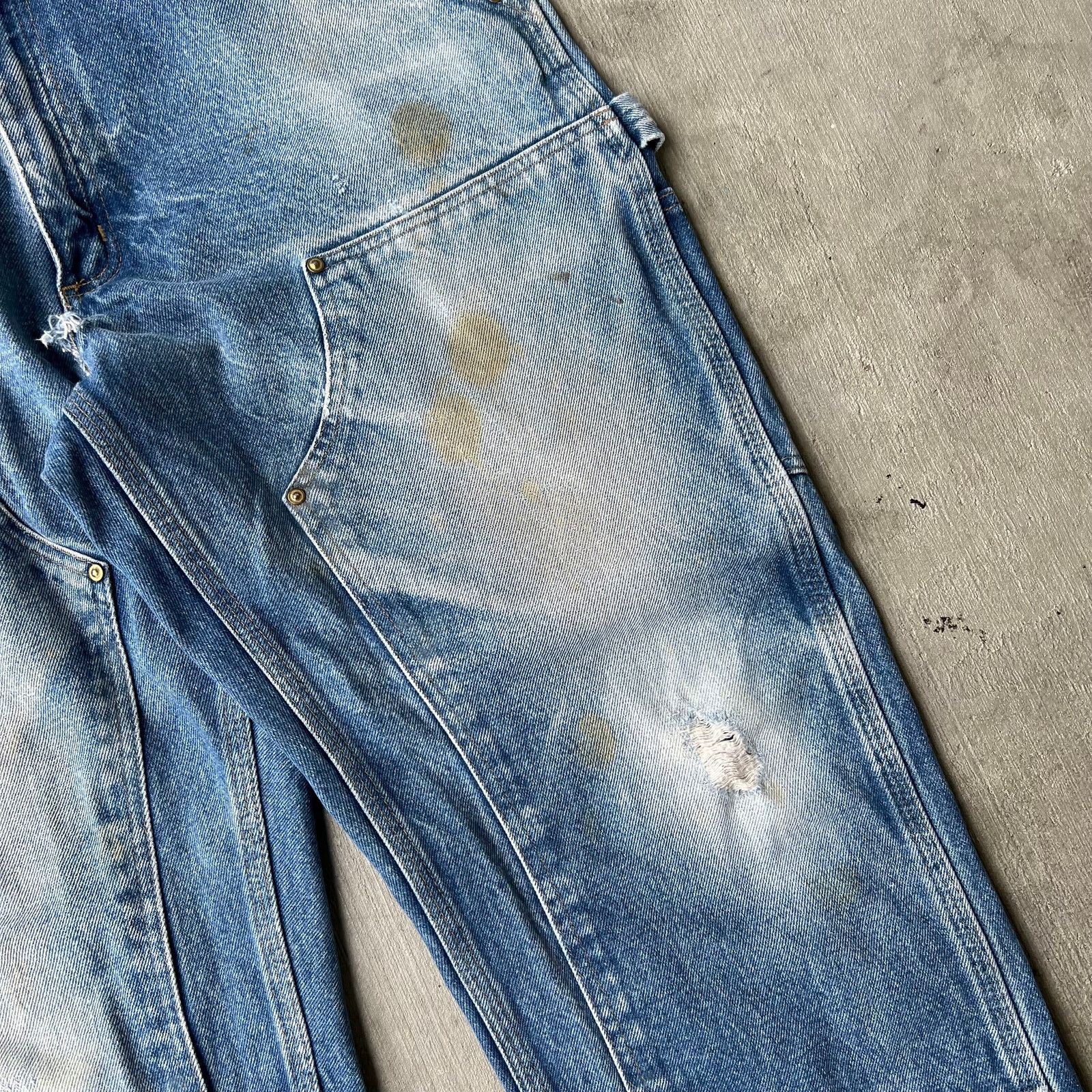 Carhartt × Vintage Carhartt denim fade blue B07 DNM double knee work wear pants Size US 34 / EU 50 - 4 Thumbnail