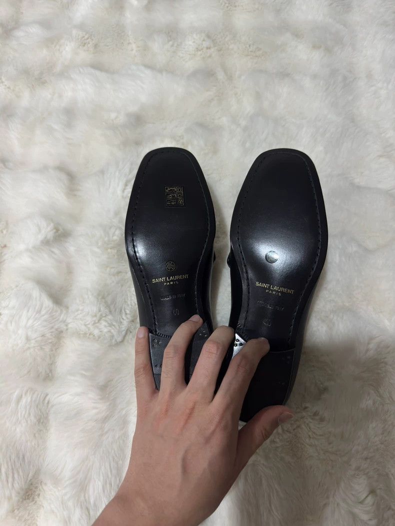 Saint Laurent Paris Saint laurent paris Black and gold loafers shoes 2506-Nexta Size US 7 / EU 40 - 4 Thumbnail