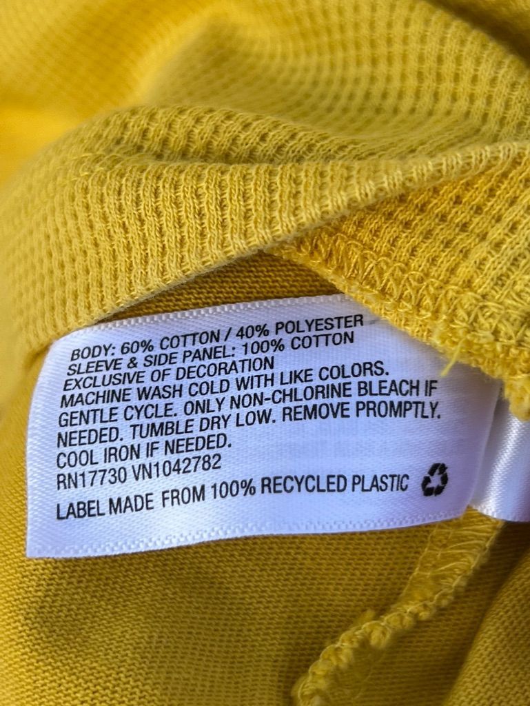 Other Wild Fable - Men's Thermal Long Sleeve Henley Shirt - Yellow Size US XS / EU 42 / 0 - 8 Thumbnail