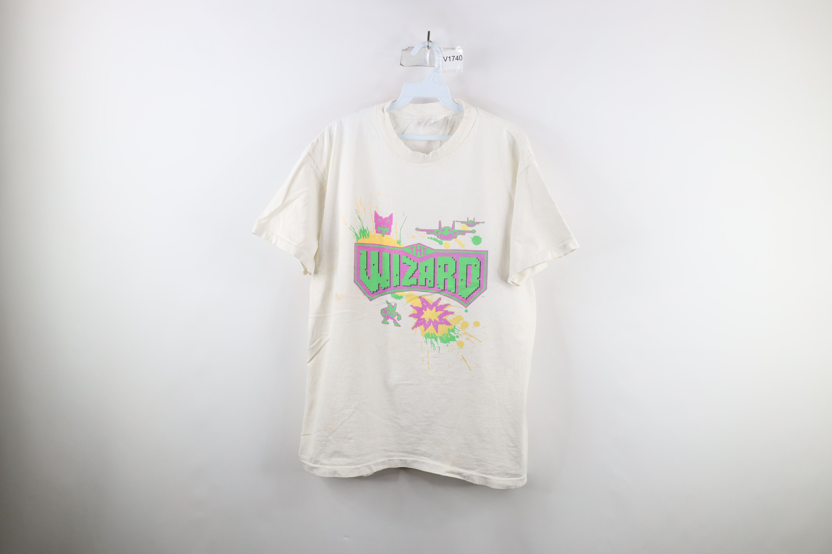 Image of Vintage 80's The Wizard Movie Short Sleeve T-Shirt White Usa, Men's (Size XL)