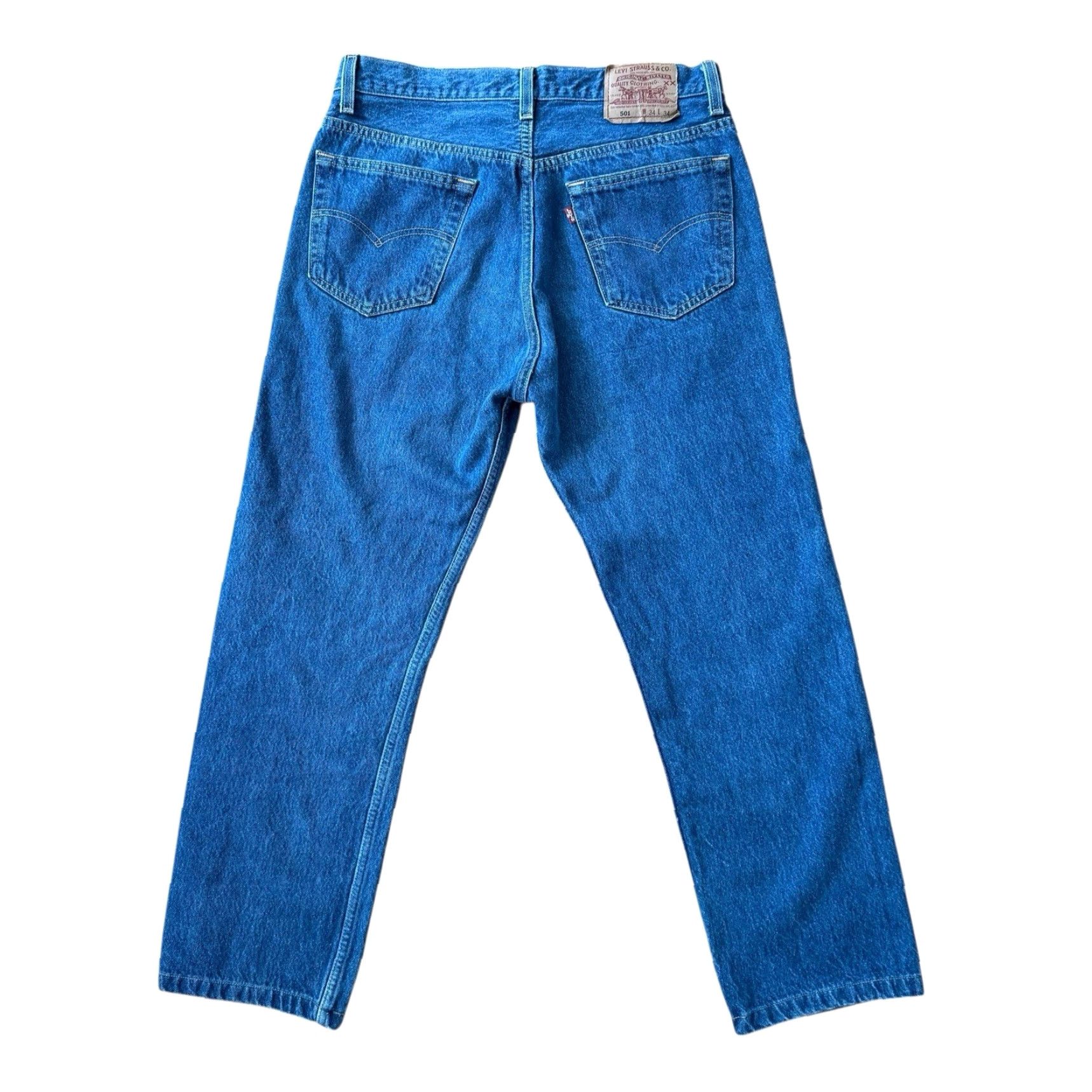 Levi's VINTAGE Levi's 501 Jeans Blue Denim 34x34 Men USA Butter Fly Open Straight Mid Rise Button 5-Pocket Regular XS? Size US 34 / EU 50 - 7 Thumbnail