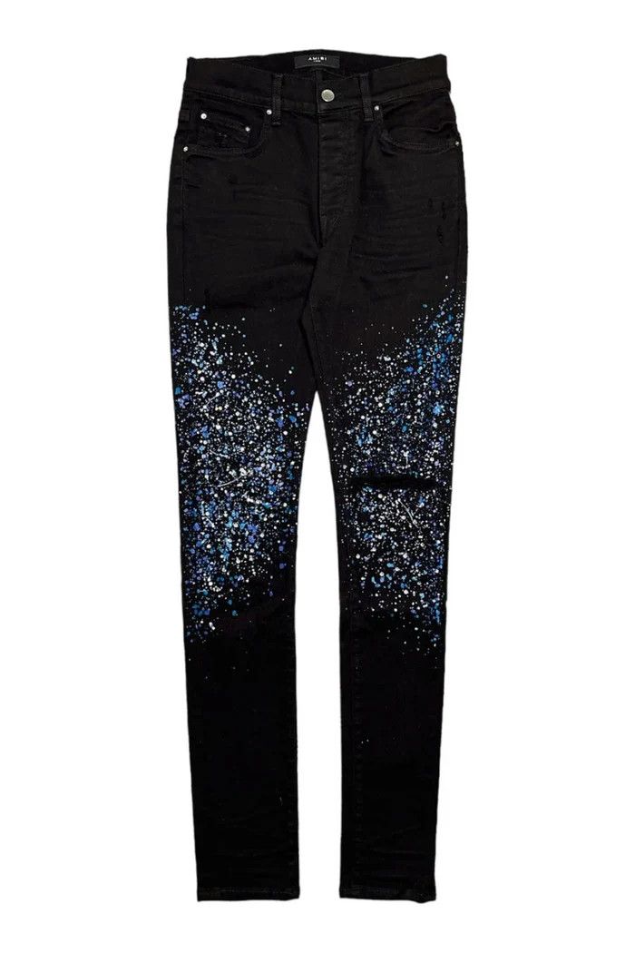 Amiri o1wfsh0625 Crystal Painter Jeans in Black Size US 28 / EU 44 - 1 Thumbnail