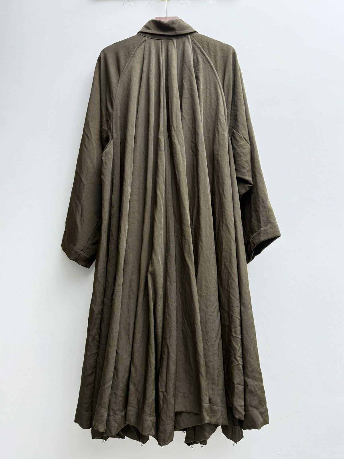 Issey Miyake × Vintage Umbrella-shaped, bead-tail pleated nylon coat. Size M / US 6-8 / IT 42-44 - 3 Thumbnail