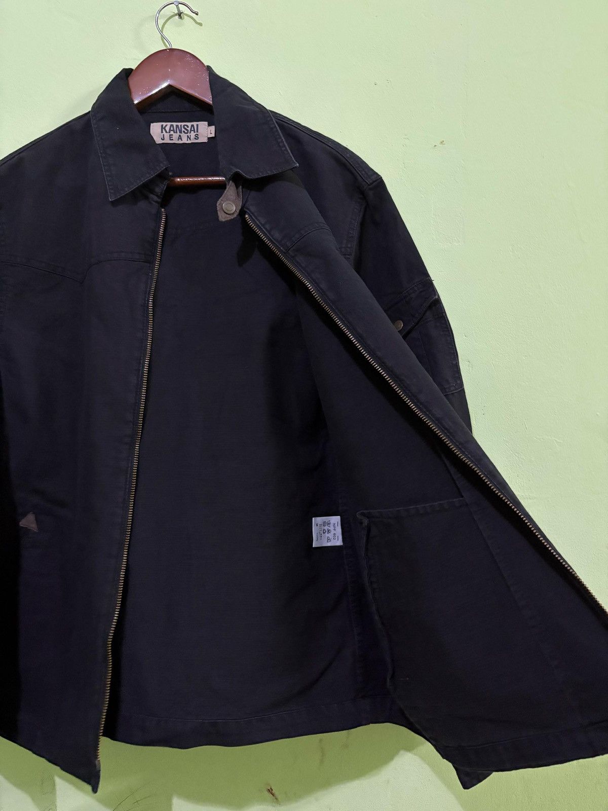 Japanese Brand × Kansai Yamamoto Kansai Jeans Light Jacket Bomber Jacket Black Color Design Size US L / EU 52-54 / 3 - 6 Thumbnail