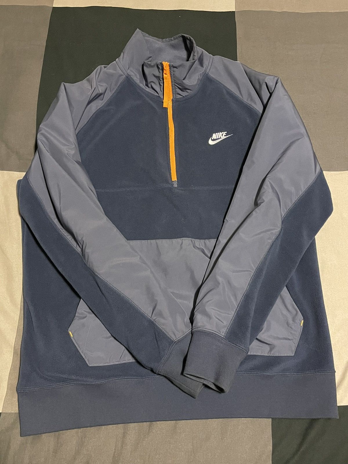 nike half zip fleece grey