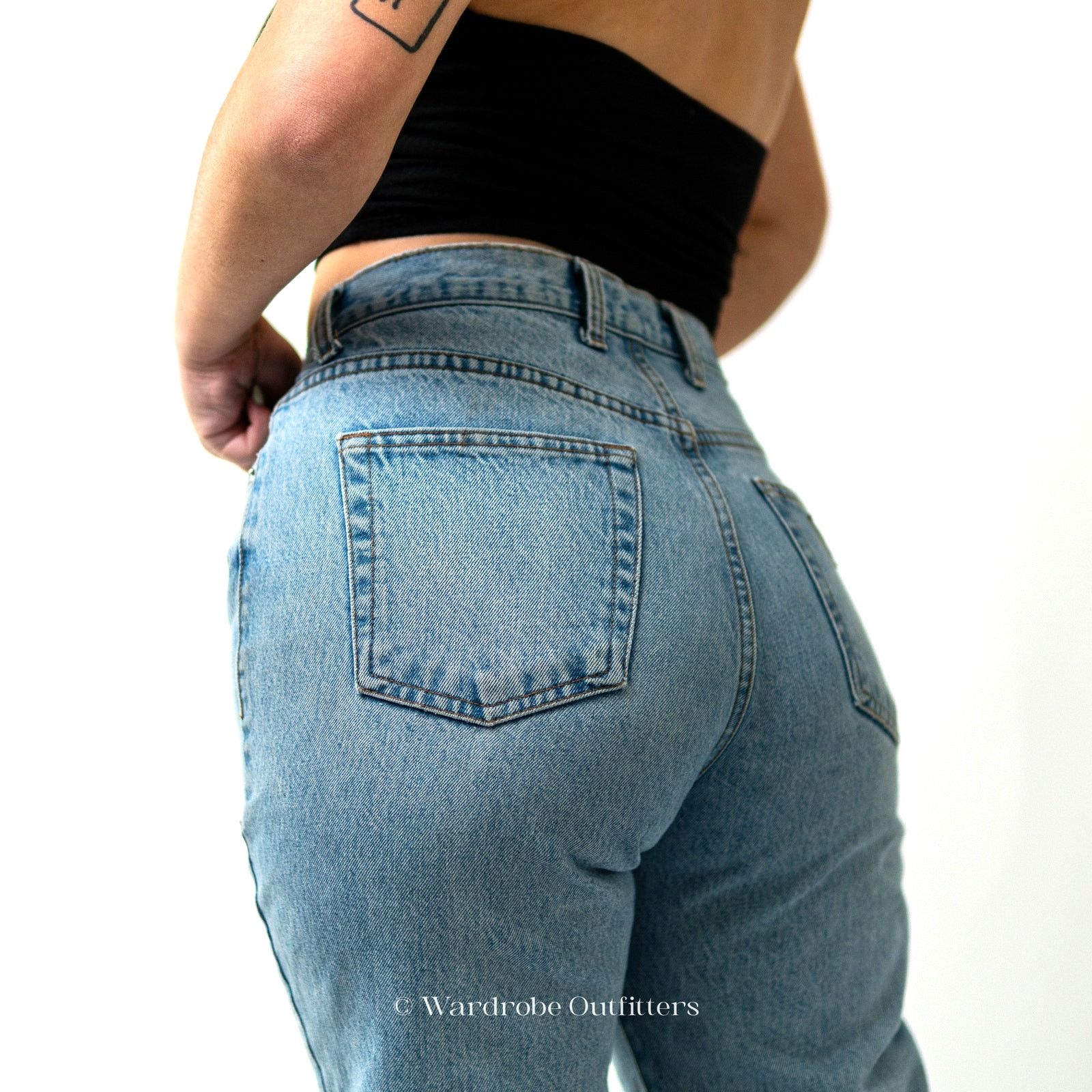 Guess Vintage 90s GUESS Mom Jeans Light Blue Size 31" - 4 Thumbnail