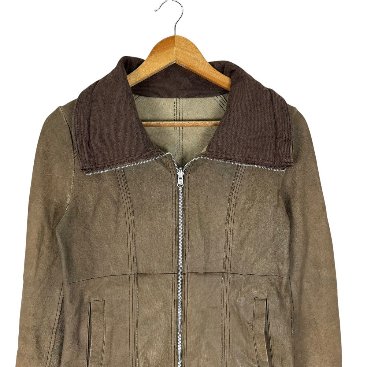 Genuine Leather ☀️ALCALI COWHIDE REVERSIBLE LEATHER JACKET LIKE RICK OWEN Size S / US 4 / IT 40 - 2 Thumbnail