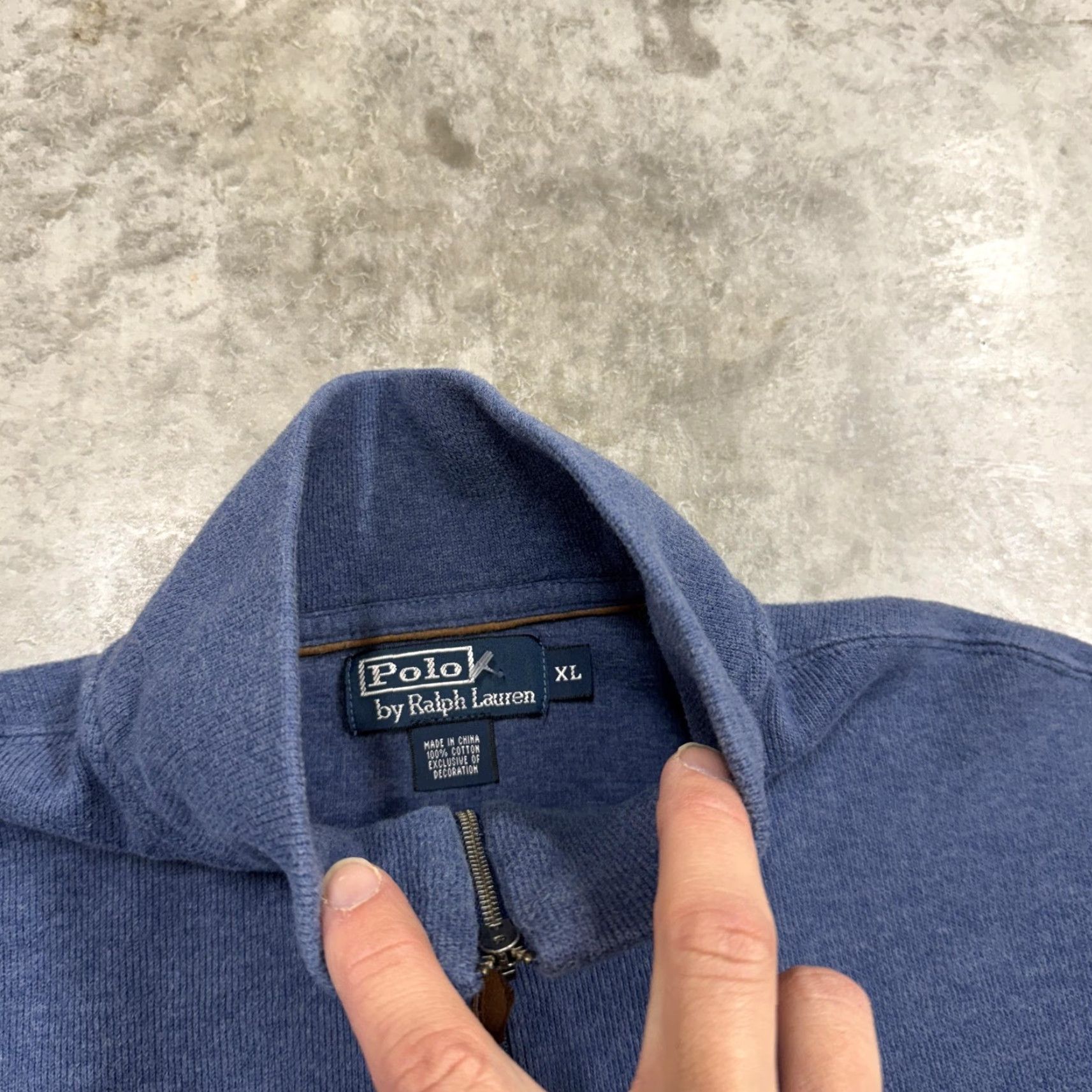 Polo Ralph Lauren Polo Ralph Lauren Sweater Mens XL Blue Quarter Zip Mock Neck Pony Pullover Size US XL / EU 56 / 4 - 4 Thumbnail