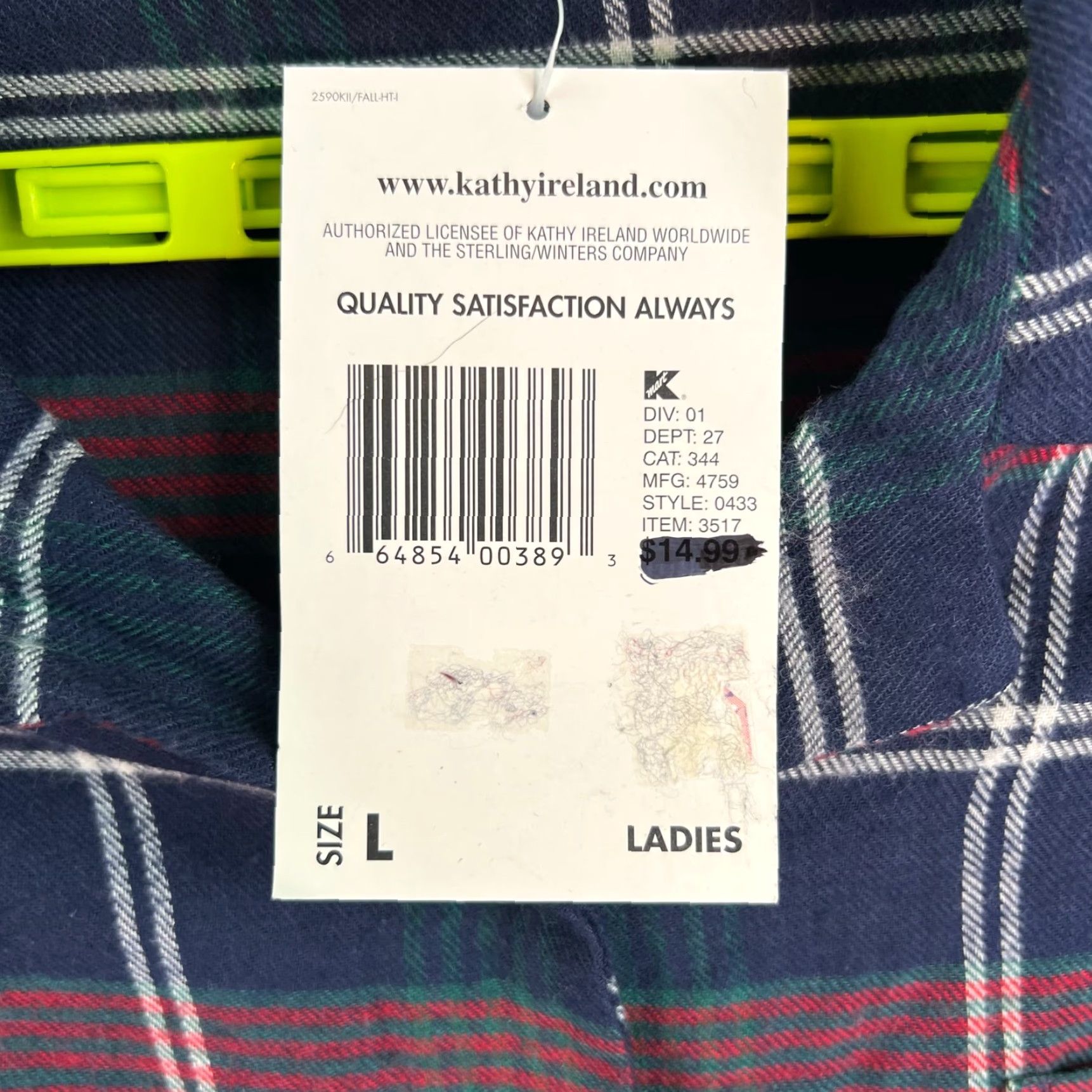 Vintage Kathy Ireland Womens Plaid Sleepshirt Knit Nighty Size L Red Blue Classic Size L / US 10 / IT 46 - 7 Thumbnail