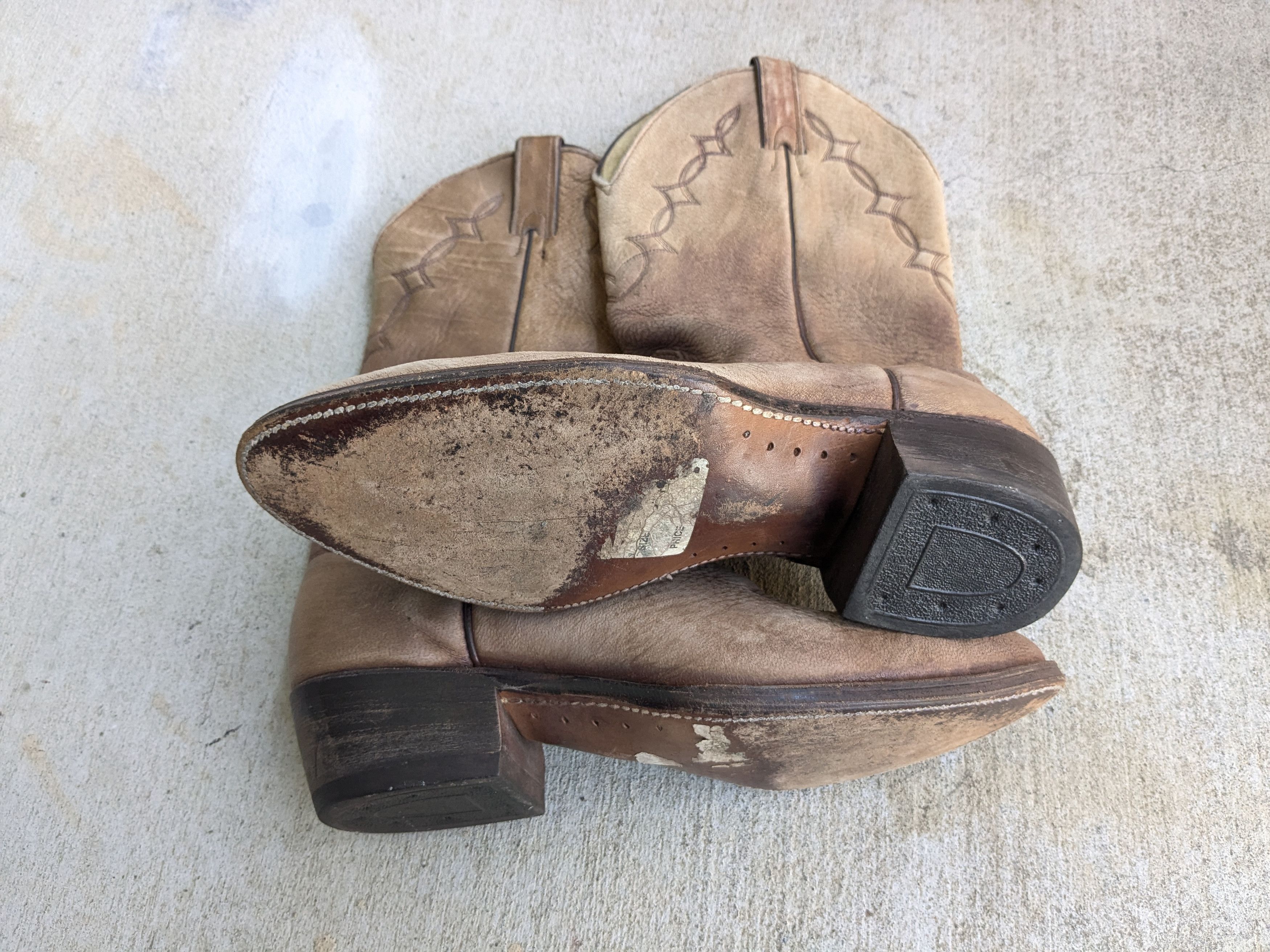 Genuine Leather × Vintage Abilene Cowboy Boots Brown Suede 11.5 D Americana Size US 11.5 / EU 44-45 - 12 Thumbnail
