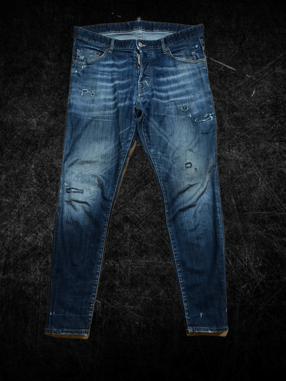 Dsquared2 Dsquared Jeans Mens Blue Distressed Faded Straight Leg Size US 34 / EU 50 - 1 Thumbnail