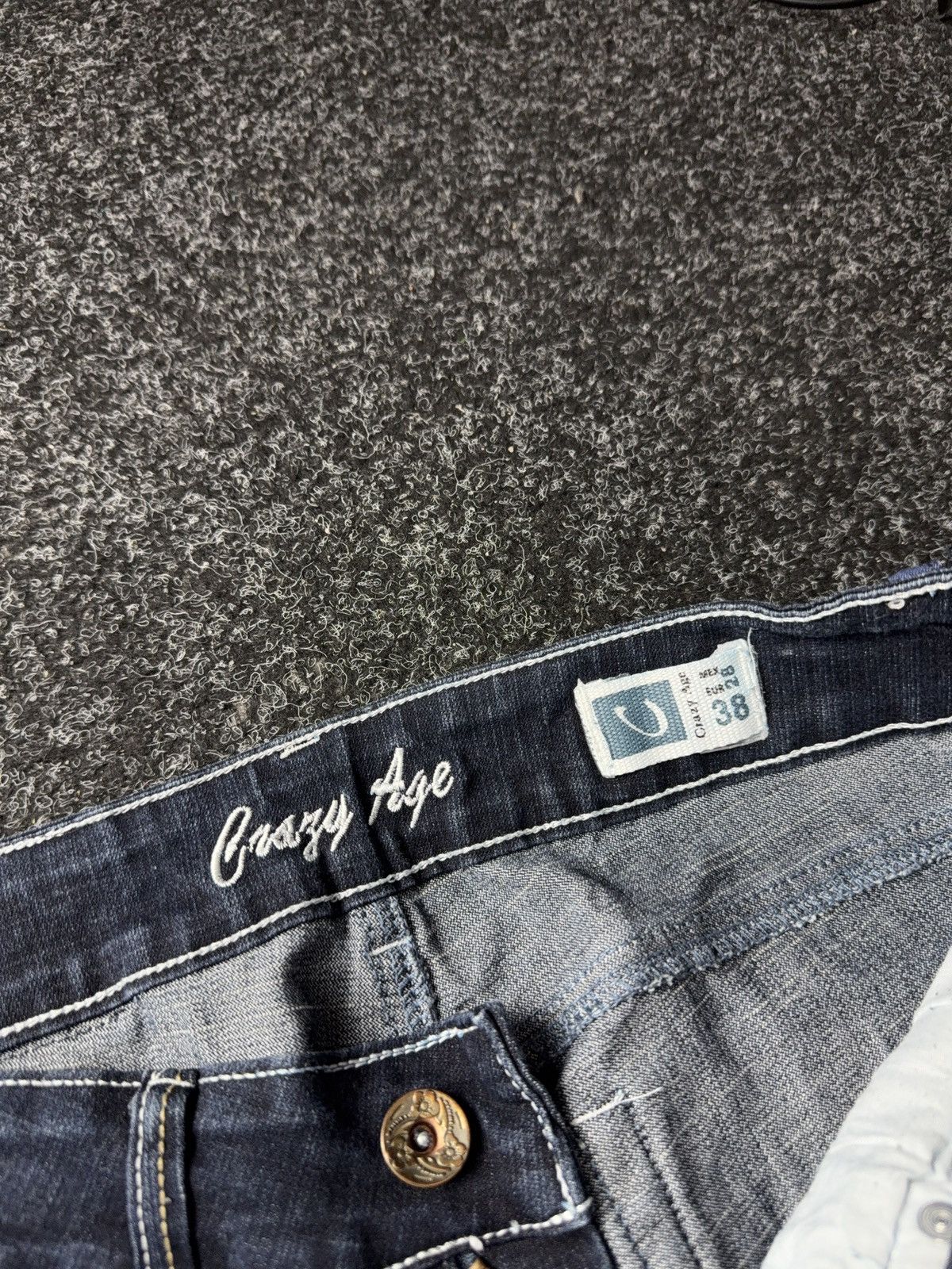 Japanese Brand Avant Garde 00s Crazy Age Graphic Flared Jeans Y2K Pattern Size 28" / US 6 / IT 42 - 10 Thumbnail
