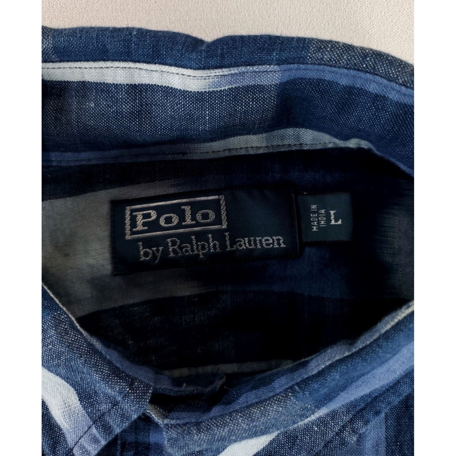 Polo Ralph Lauren Polo Ralph Lauren Shirt Button Up Cotton Linen Blend Blue Plaid Mens L Multicolor Long Sleeve Size US L / EU 52-54 / 3 - 4 Thumbnail