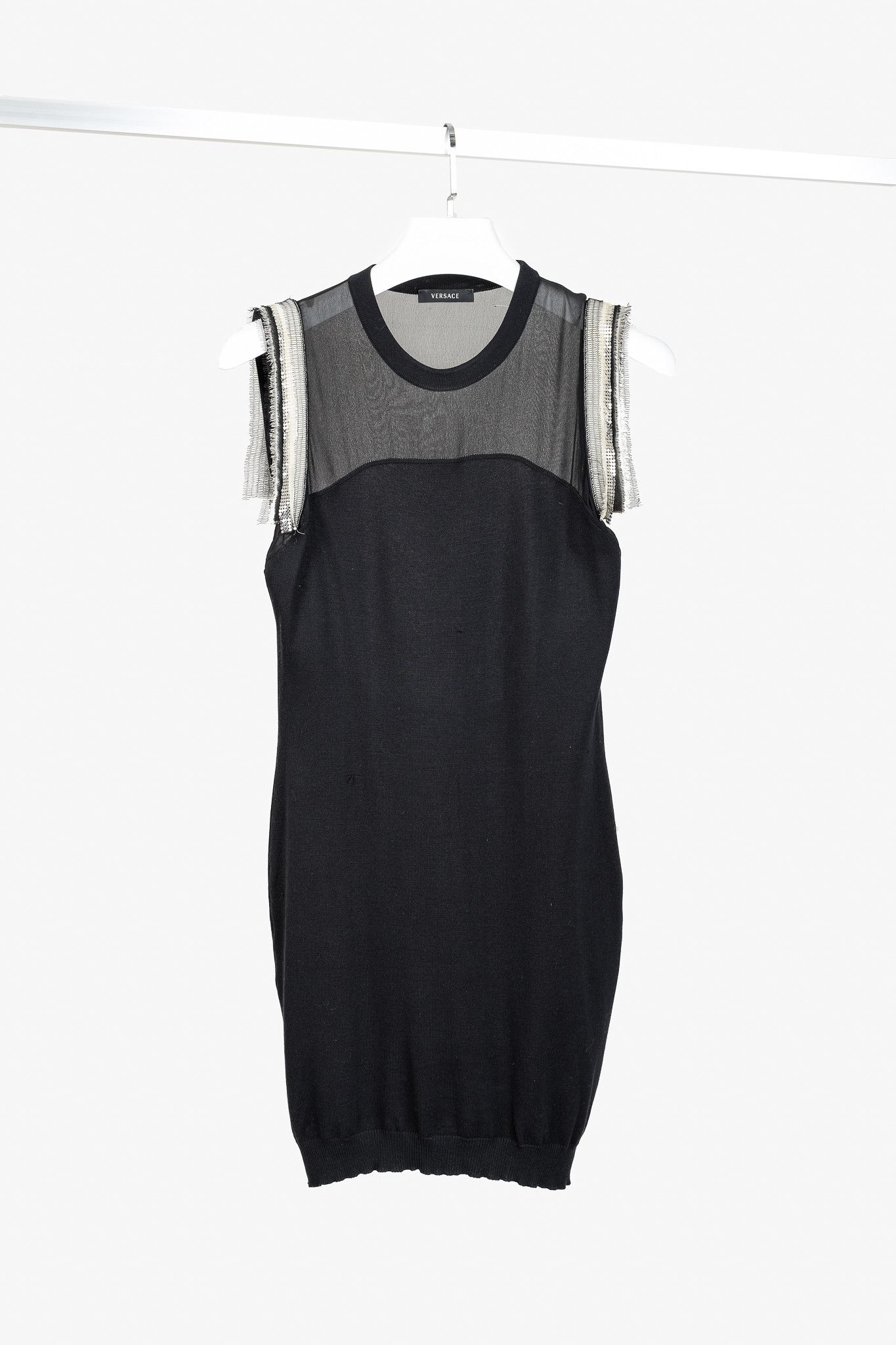 Versace Versace 2009 Ornate Trim Black Sleeveless Body-Con Tunic Size M / US 6-8 / IT 42-44 - 1 Thumbnail