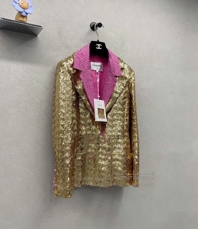 Chanel Chanel Gold sequin jacket Size XXS / US 00 / IT 34 - 3 Thumbnail
