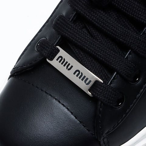 Miu Miu o1B3y1r0526 Low-Top Sneakers in Black Size US 10 / IT 40 - 8 Thumbnail
