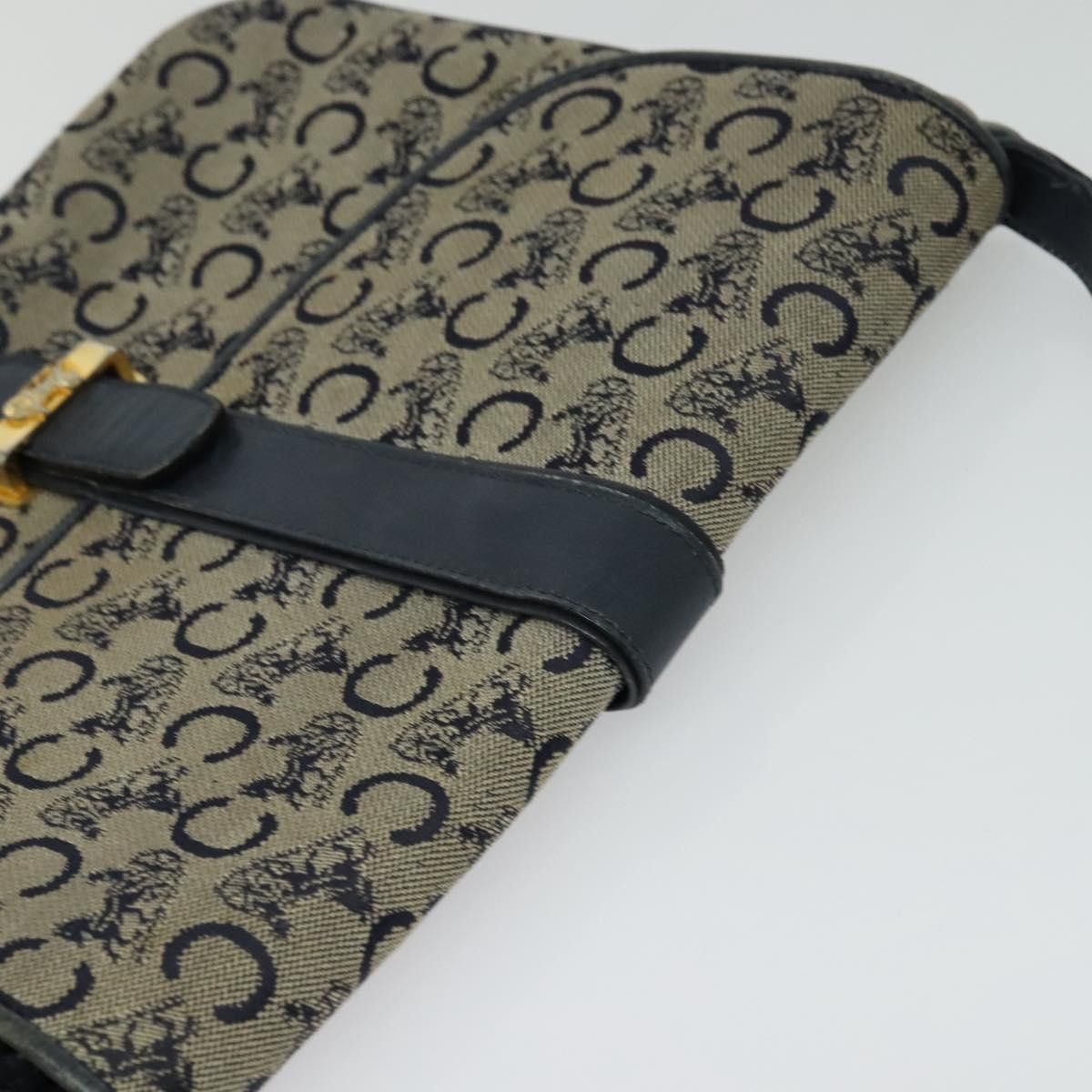 Celine CELINE C Sulky Shoulder Bag Canvas Navy Gold Size ONE SIZE - 6 Thumbnail