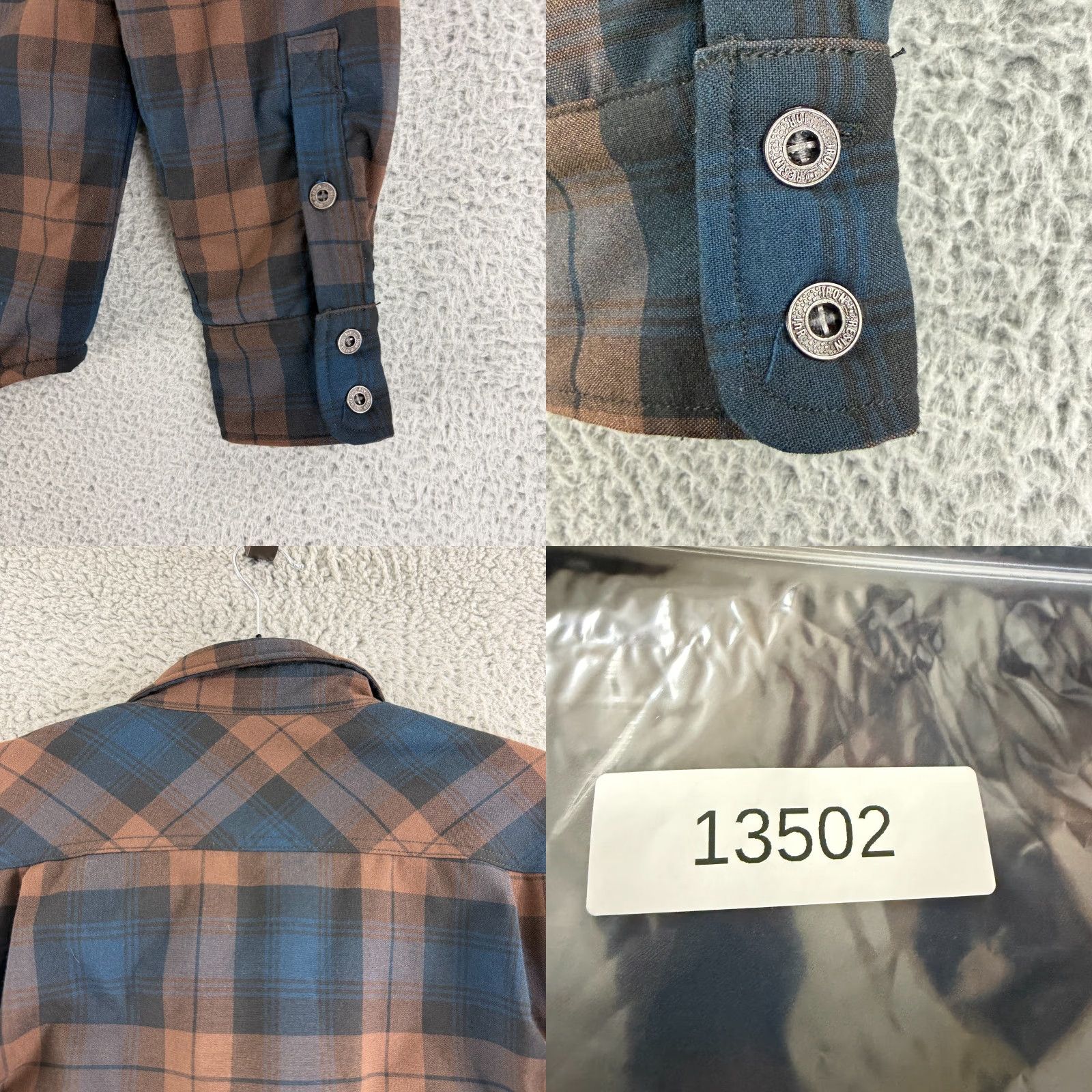 Vintage Iron and Resin Carpenter Shirt Jacket Men XS Blue Plaid Quilted Long Sleeve Shirt Size US XS / EU 42 / 0 - 9 Thumbnail