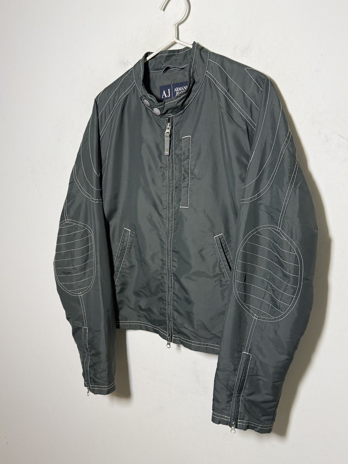 Giorgio Armani Armani Jeans Moto Jacket Size US M / EU 48-50 / 2 - 2 Thumbnail