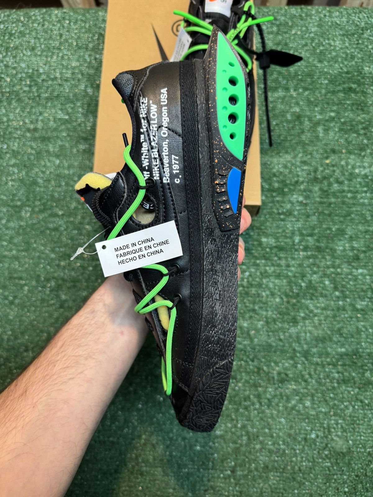 Nike Nike Blazer Low Off White Black Electro Green Size 8.5 Size US 8.5 / EU 41-42 - 3 Thumbnail