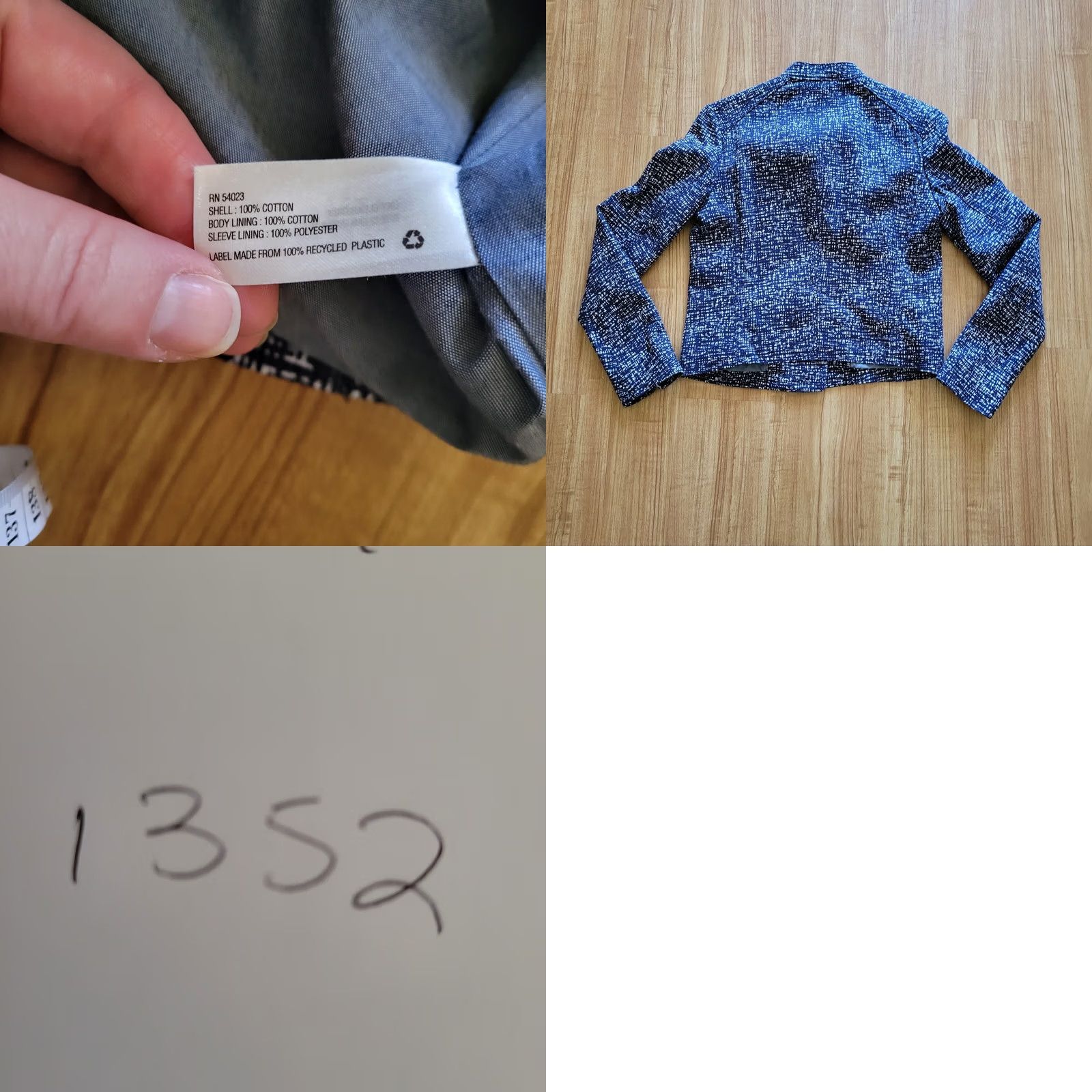 Gap Gap Denim Blue Tweed Moto Jacket - Women Size S, Zip Up, Long Sleeve, Casual Coat Size S / US 4 / IT 40 - 8 Thumbnail