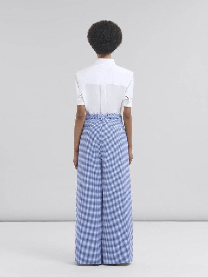 Marni o1w1db10426 Checked Drawstring Trousers in Blue Size 25" / US 0 / IT 36 - 3 Thumbnail