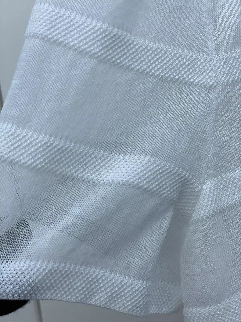 Chanel Chanel 24S white knitted striped transparent short sleeves Size XS / US 0-2 / IT 36-38 - 4 Thumbnail