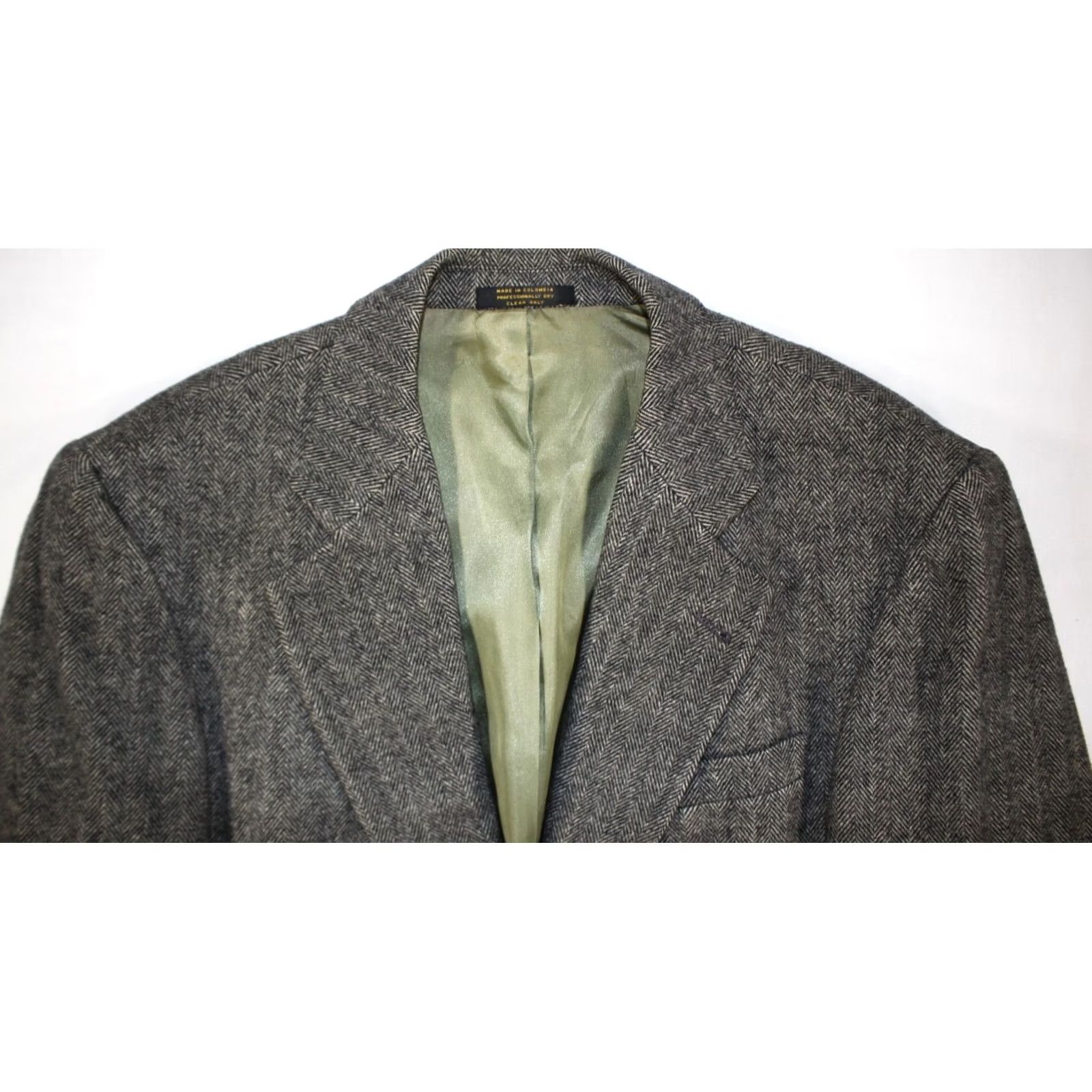 Camel Vintage Christian Aujard Blazer Men's 40 Wool Camel Hair Tweed Herringbone Gray Size 40R - 4 Thumbnail
