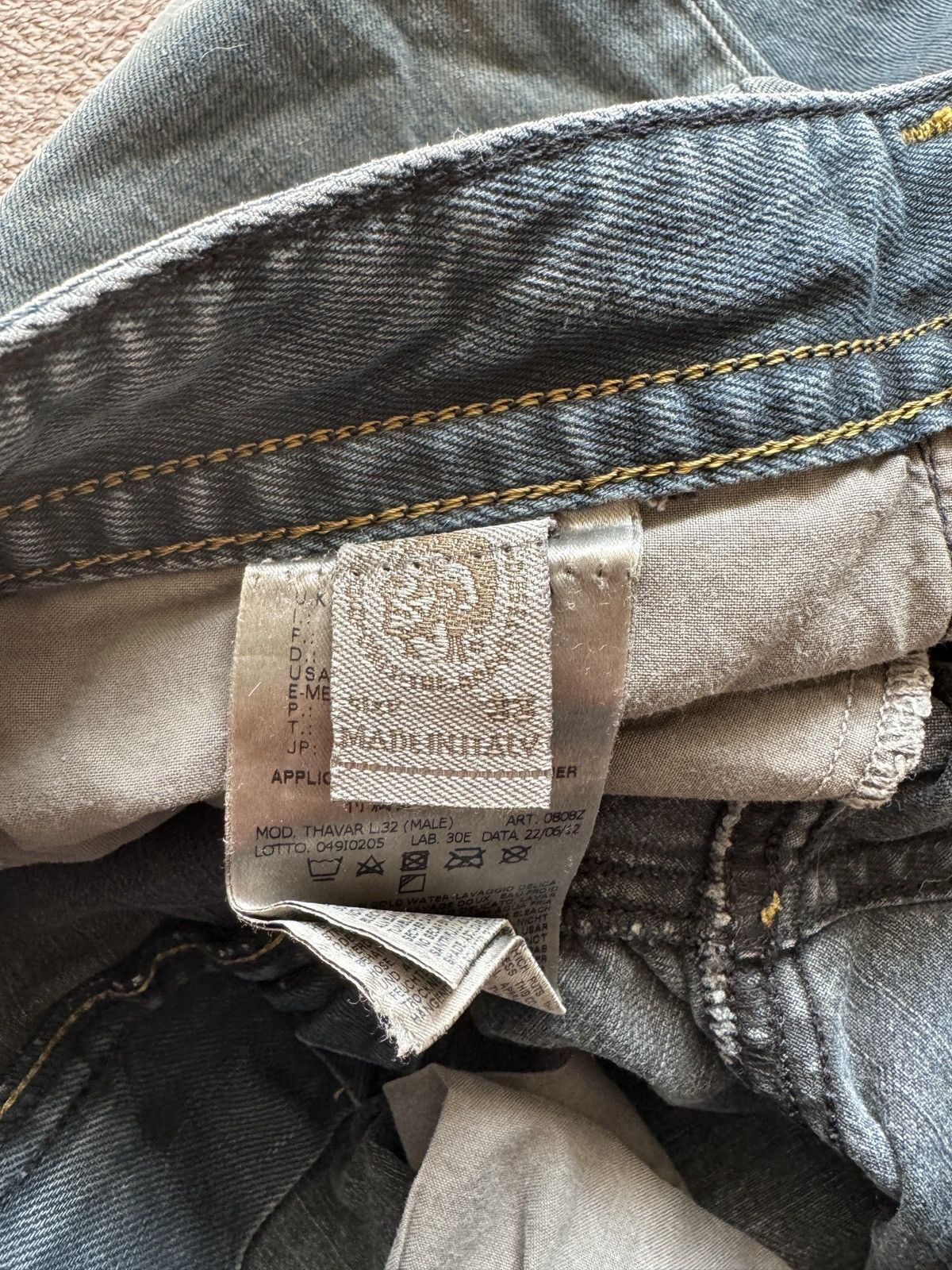 Le Grande Bleu (L.G.B.) Helmut Lang Style Sick Diesel Thavar Dirty Y2K Mudwash Jeans Size US 32 / EU 48 - 8 Thumbnail