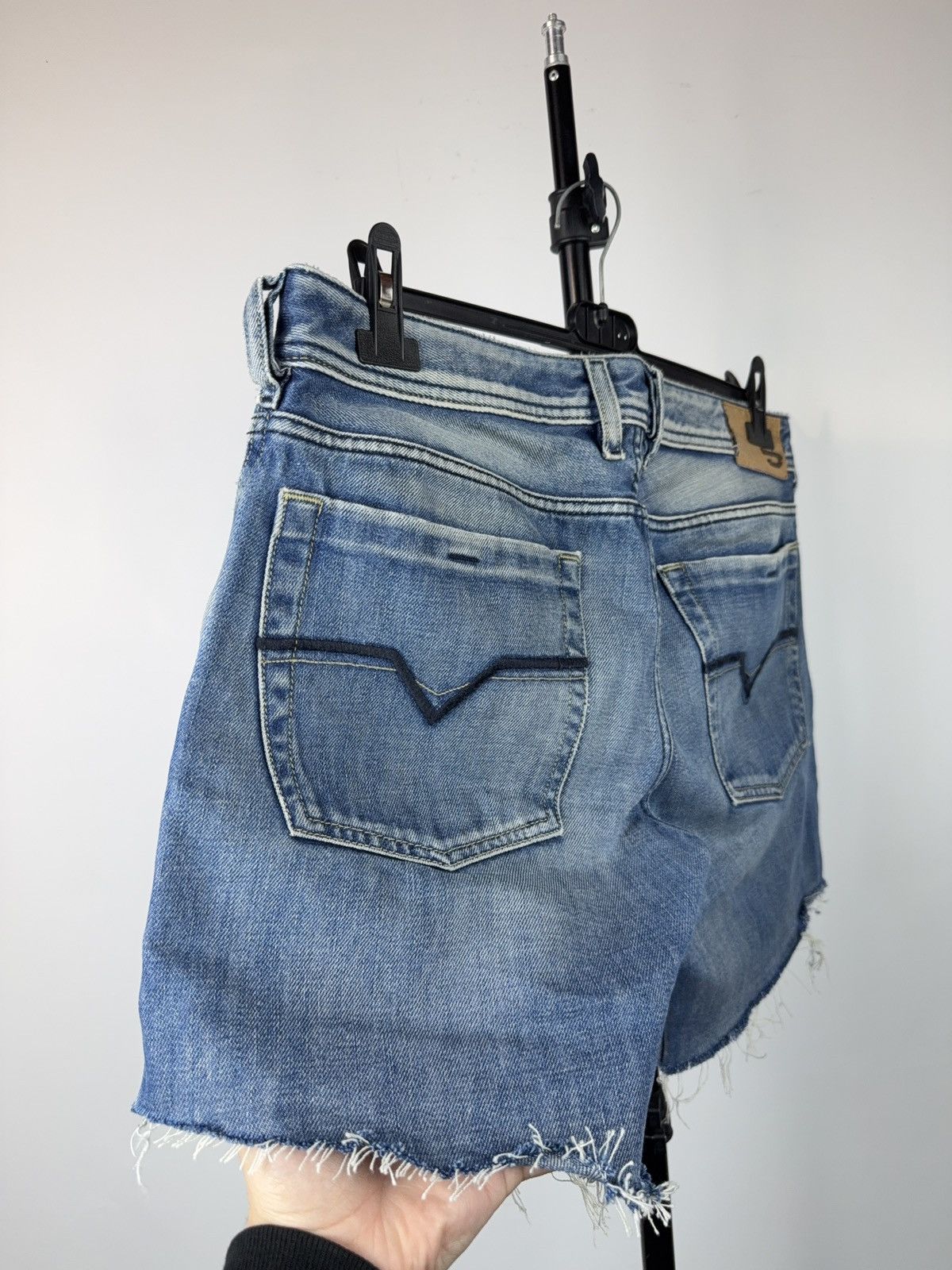 Diesel 00s Retro Diesel Zathan Cut Off Denim Shorts Y2K Vintage Size US 32 / EU 48 - 7 Thumbnail