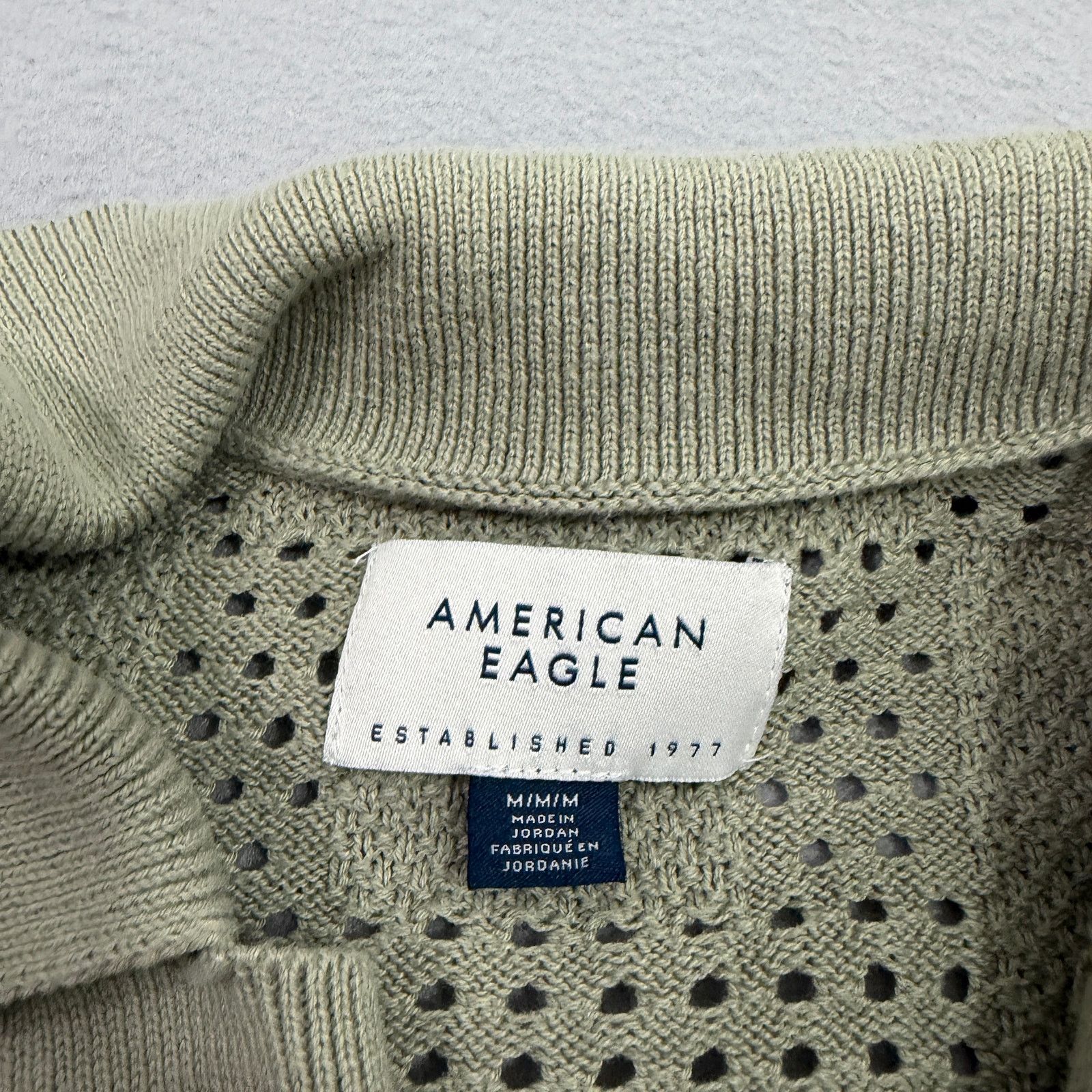 American Eagle Outfitters American Eagle Weekend Textured Checkerboard Sweater Polo Size US M / EU 48-50 / 2 - 4 Thumbnail
