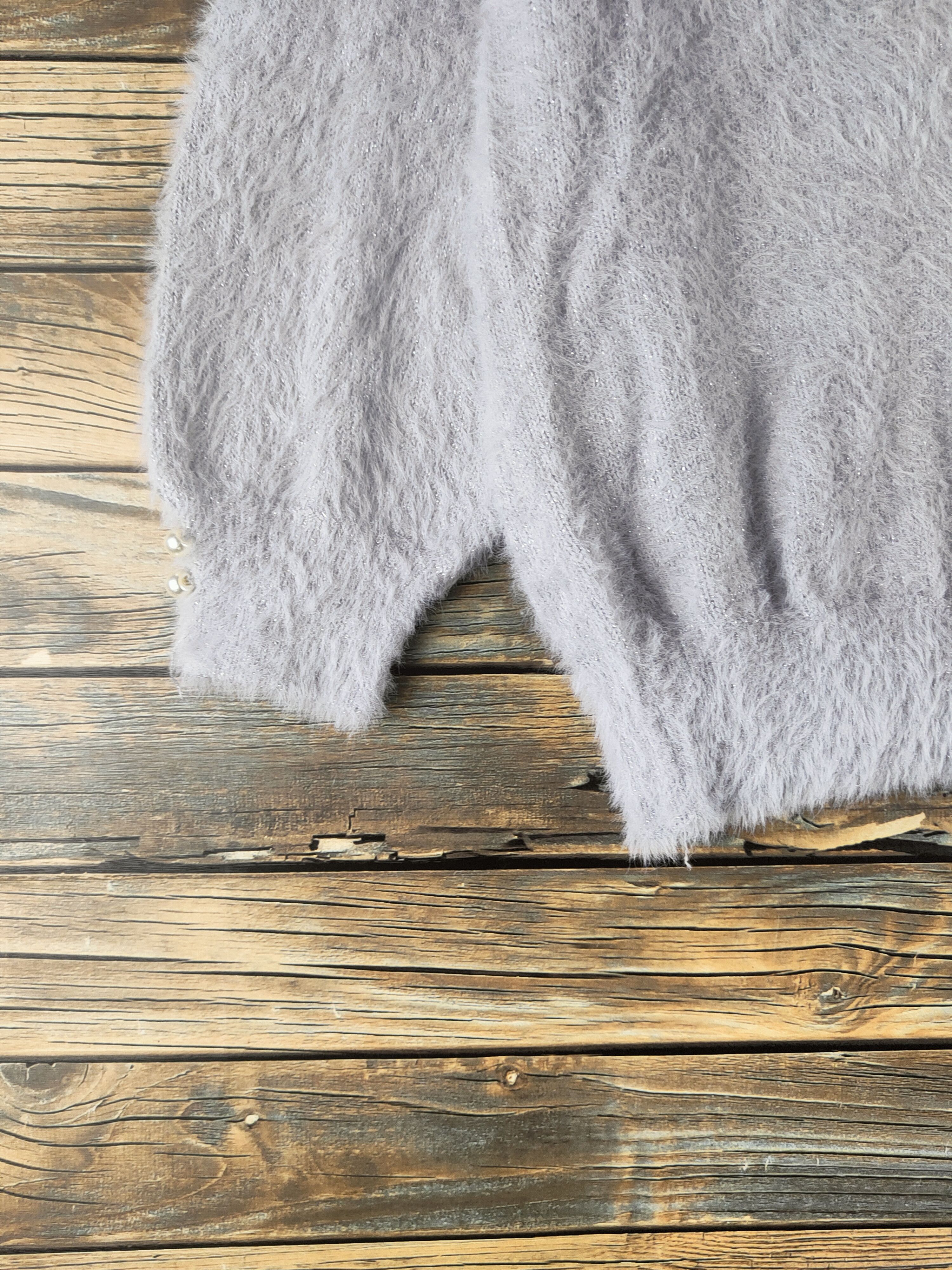 Japanese Brand DL Laisse Passe Gray Fur Mohair Knitwear #46-981 Size XS / US 0-2 / IT 36-38 - 4 Thumbnail