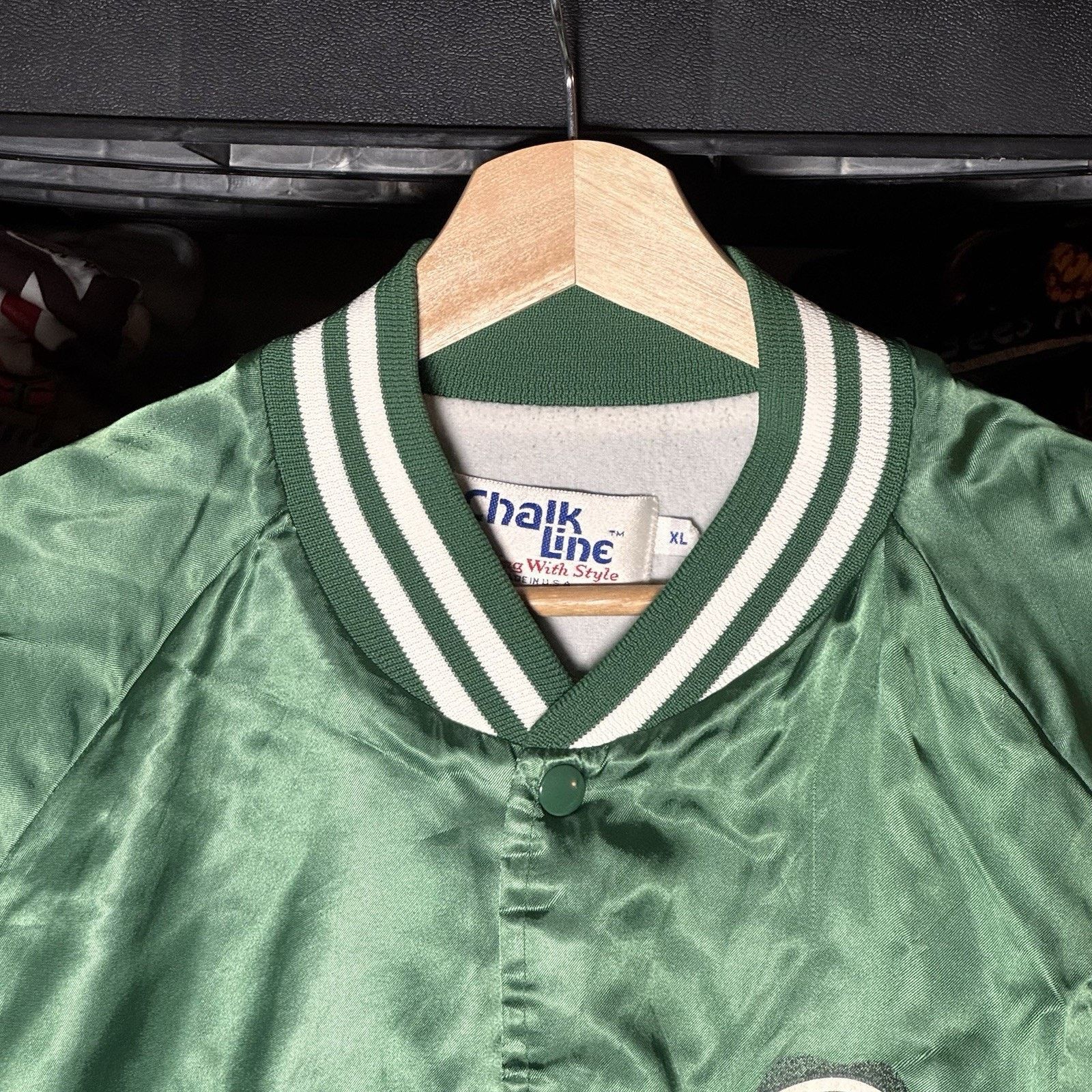 Chalk Line × Vintage VTG Chalkline Michigan St. Spartans Satin Bomber Jacket XL Size US XL / EU 56 / 4 - 10 Thumbnail