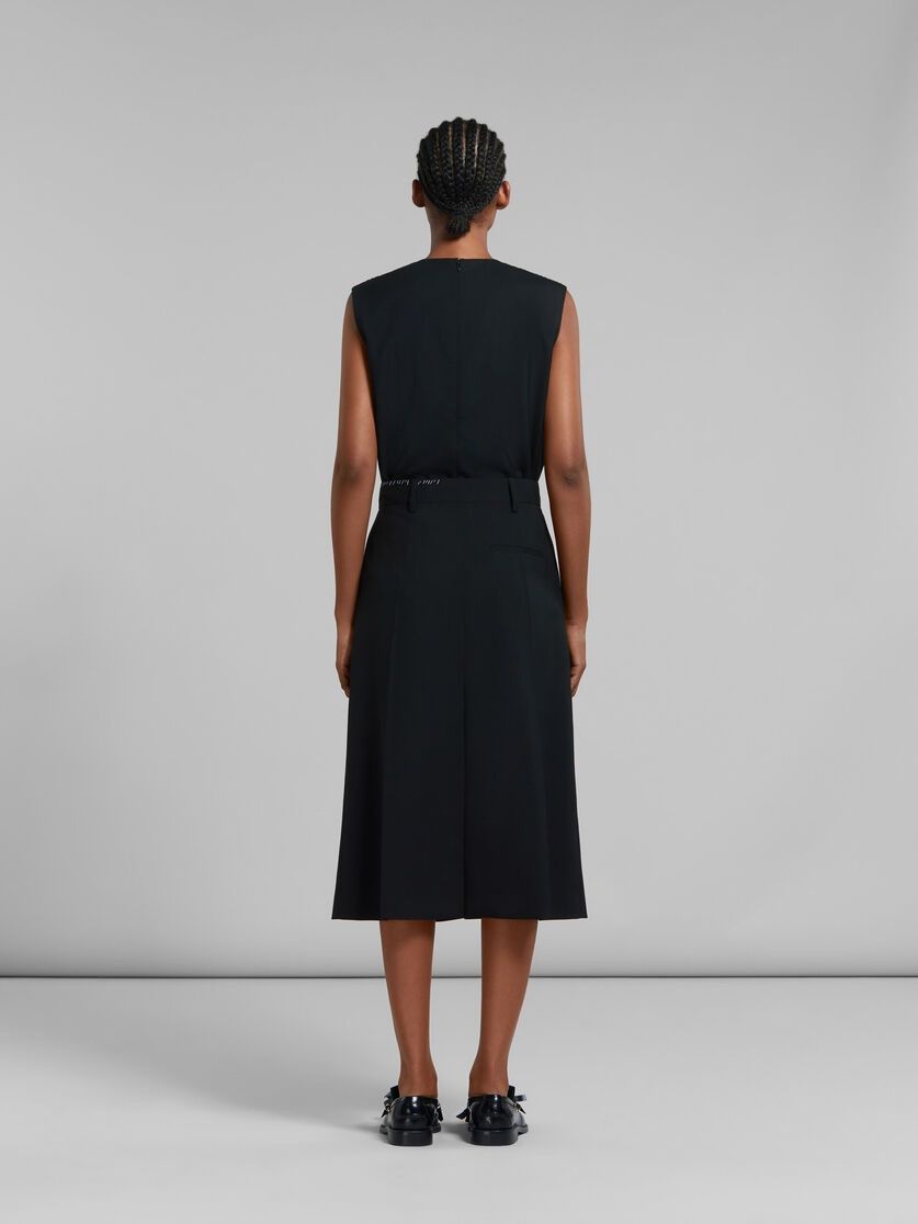 Marni o1w1db10125 Tropical Wool Midi Skirt in Black Size 26" / US 2 / IT 38 - 3 Thumbnail