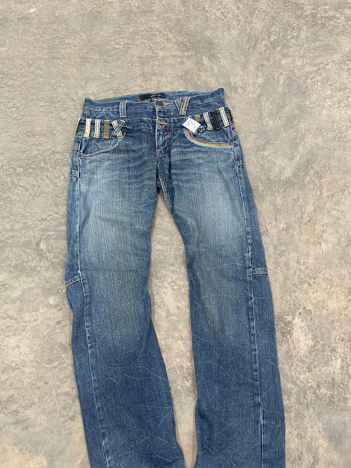 Japanese Brand 2000s DOUBLE WAIST JAPAN DENIM JEANS PUNK GRUNGE HYSTERIC Size US 33 - 4 Thumbnail