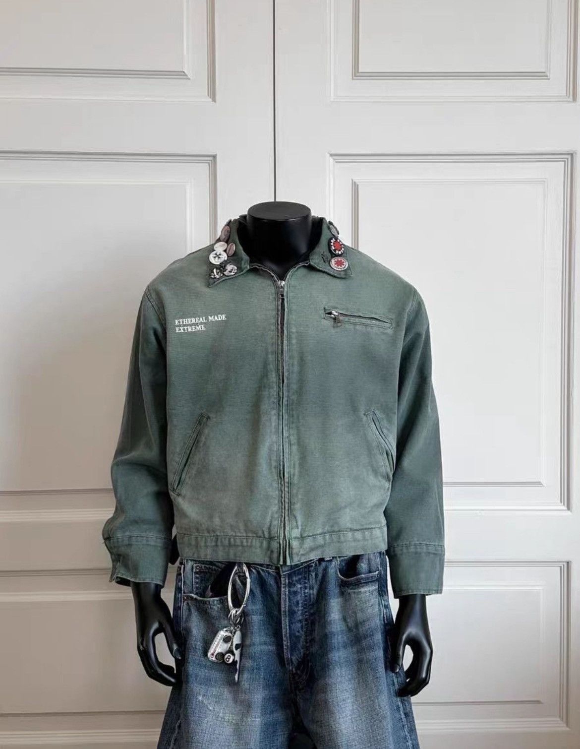 Japanese Brand Vintage street punk washed and distressed badge jacket Size US L / EU 52-54 / 3 - 4 Thumbnail