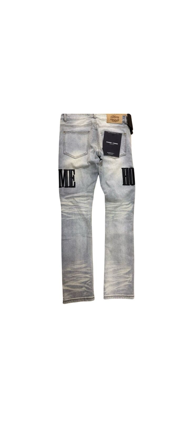 Homme + Femme La Homme + Femme La Leather Trim Distressed Jeans Size 28 BNWT Size US 28 / EU 44 - 4 Thumbnail