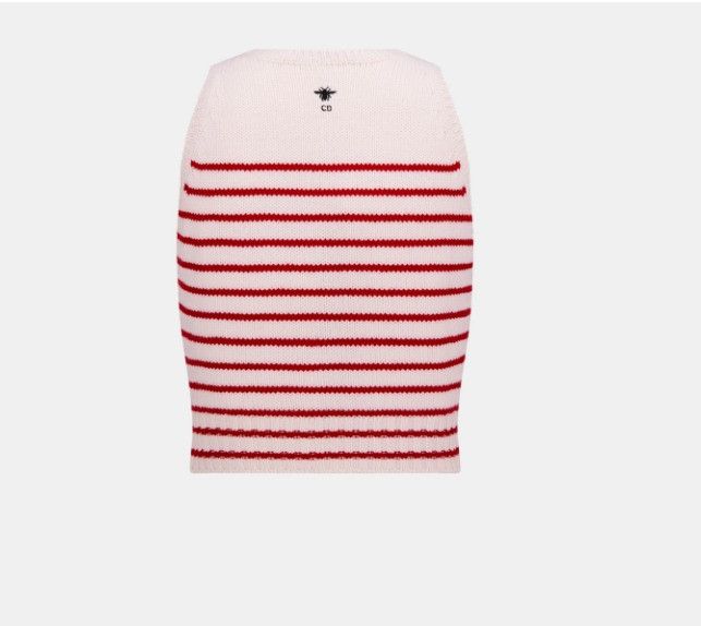 Dior o1w1db11124 Sleeveless Sweater in Red & White Size XL / US 12-14 / IT 48-50 - 2 Thumbnail