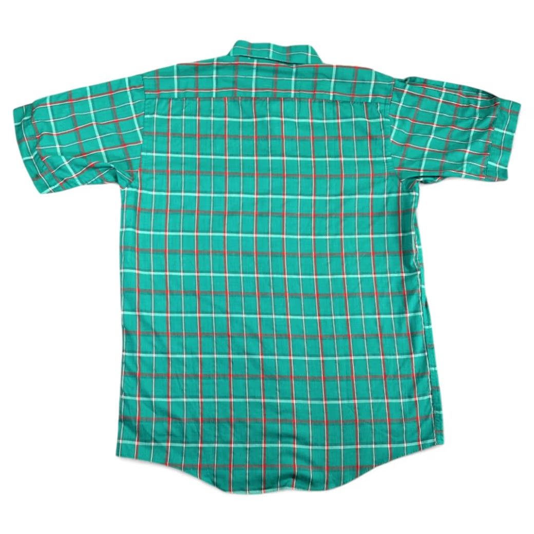 Vintage VINTAGE Manhattan Shirt Adult MEDIUM Green Plaid Button-Down 80s Casual Mens Size US M / EU 48-50 / 2 - 2 Thumbnail