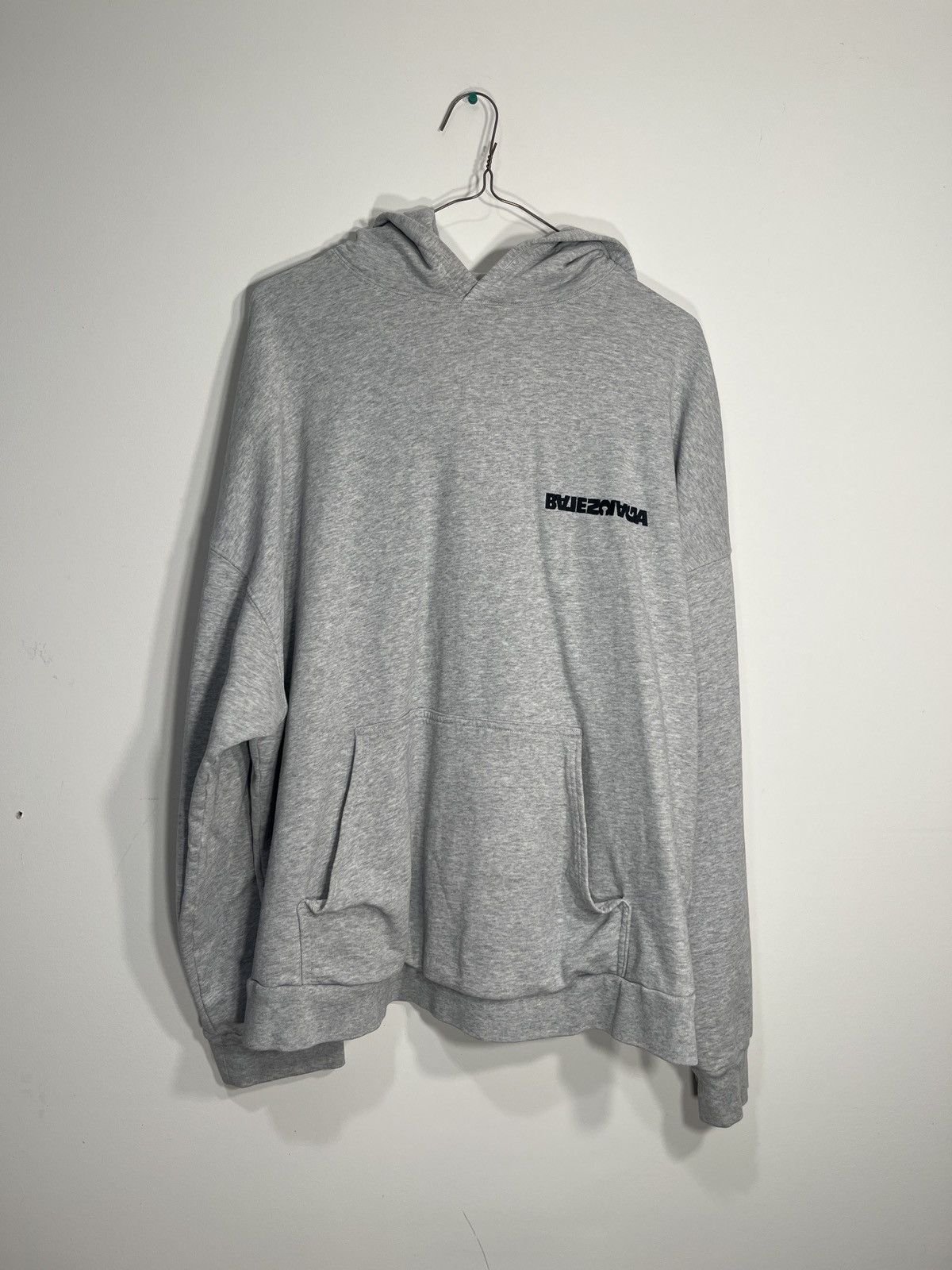 Balenciaga Balenciaga Grey flip over logo pullover hoodie Size US M / EU 48-50 / 2 - 1 Thumbnail