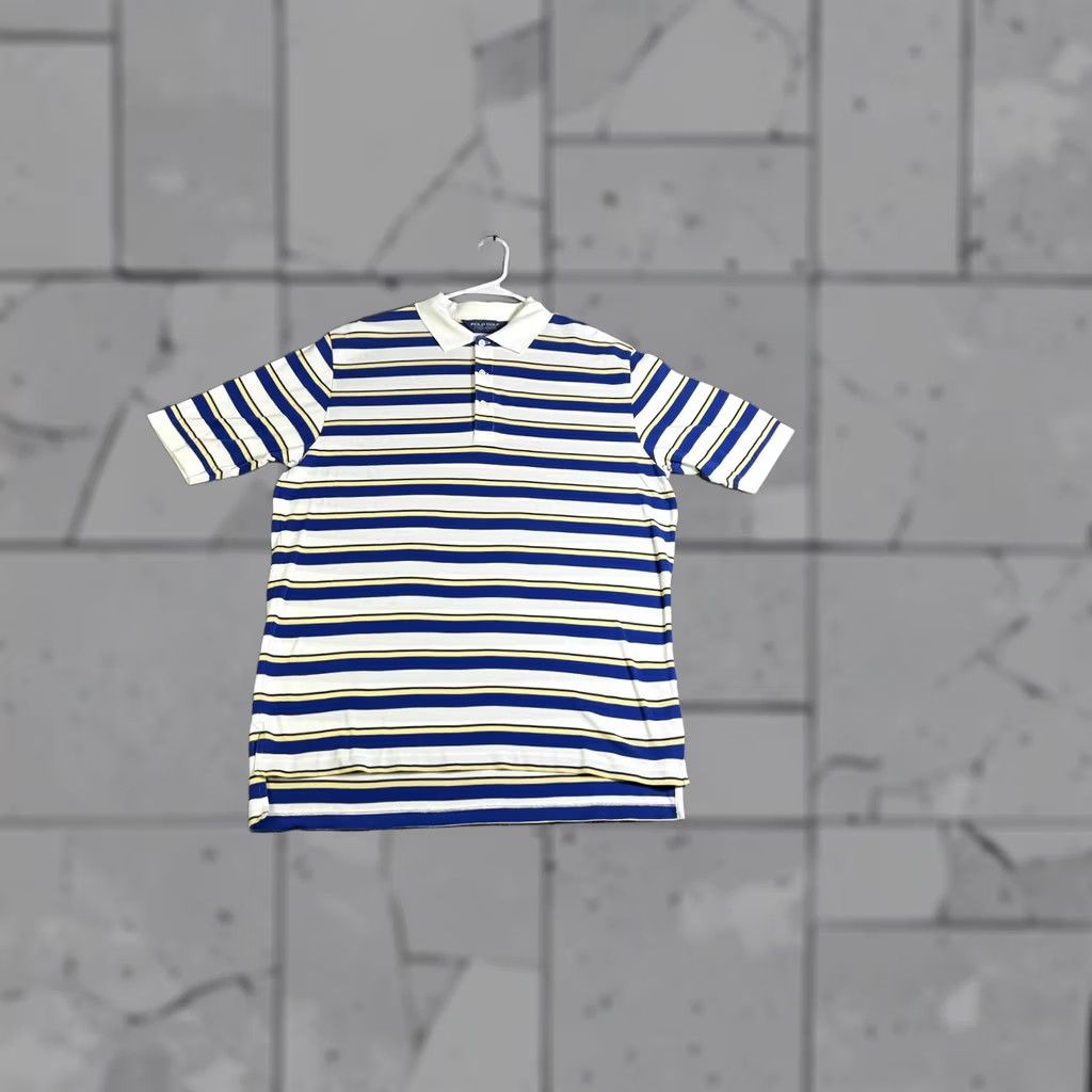 Polo Ralph Lauren Polo Ralph Lauren Polo Shirt Striped Blue Yellow Classic Golf Shirt Men L Size US L / EU 52-54 / 3 - 1 Thumbnail