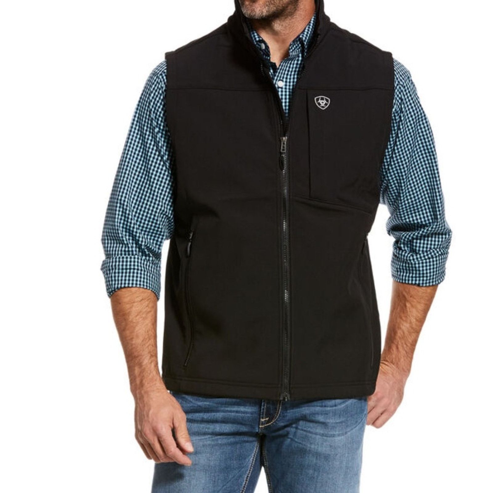 Ariat Ariat Boys Vernon Softshell Logo Vest – Black-Med (10–12) Size US M / EU 48-50 / 2 - 1 Thumbnail