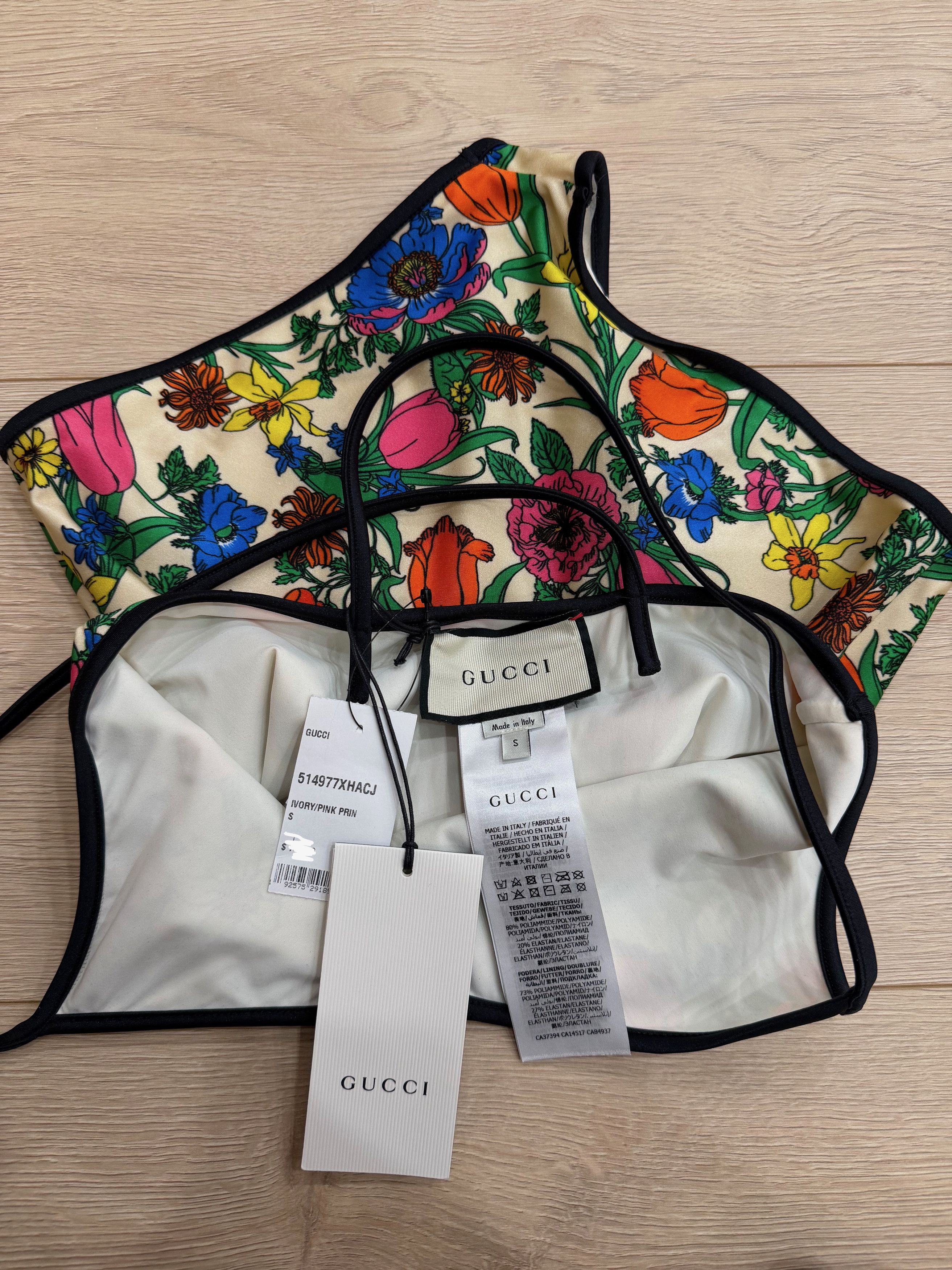 Gucci Gucci Floral Print Logo 1 Piece Swimsuit Bathingsuit S Small Size S / US 4 / IT 40 - 9 Thumbnail