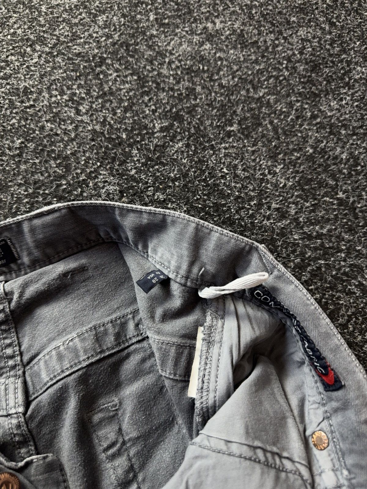Armani 00s Armani Jeans AJ Distressed Faded Grey Slim Y2K Denim Size 28" / US 6 / IT 42 - 12 Thumbnail