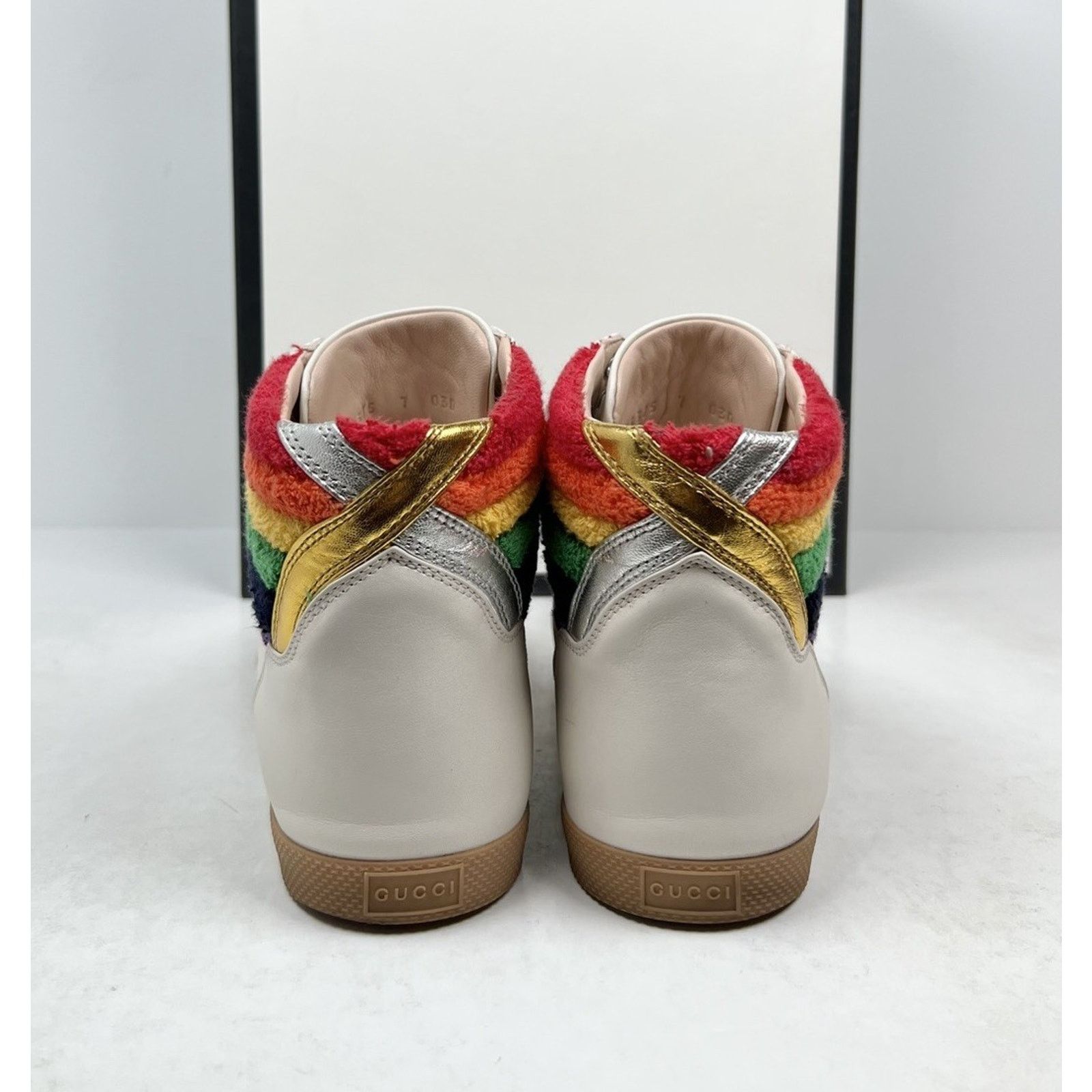 Gucci Size 7G/7.5US - Gucci Rainbow Collar Leather High-Top Size US 7.5 / EU 40-41 - 4 Thumbnail